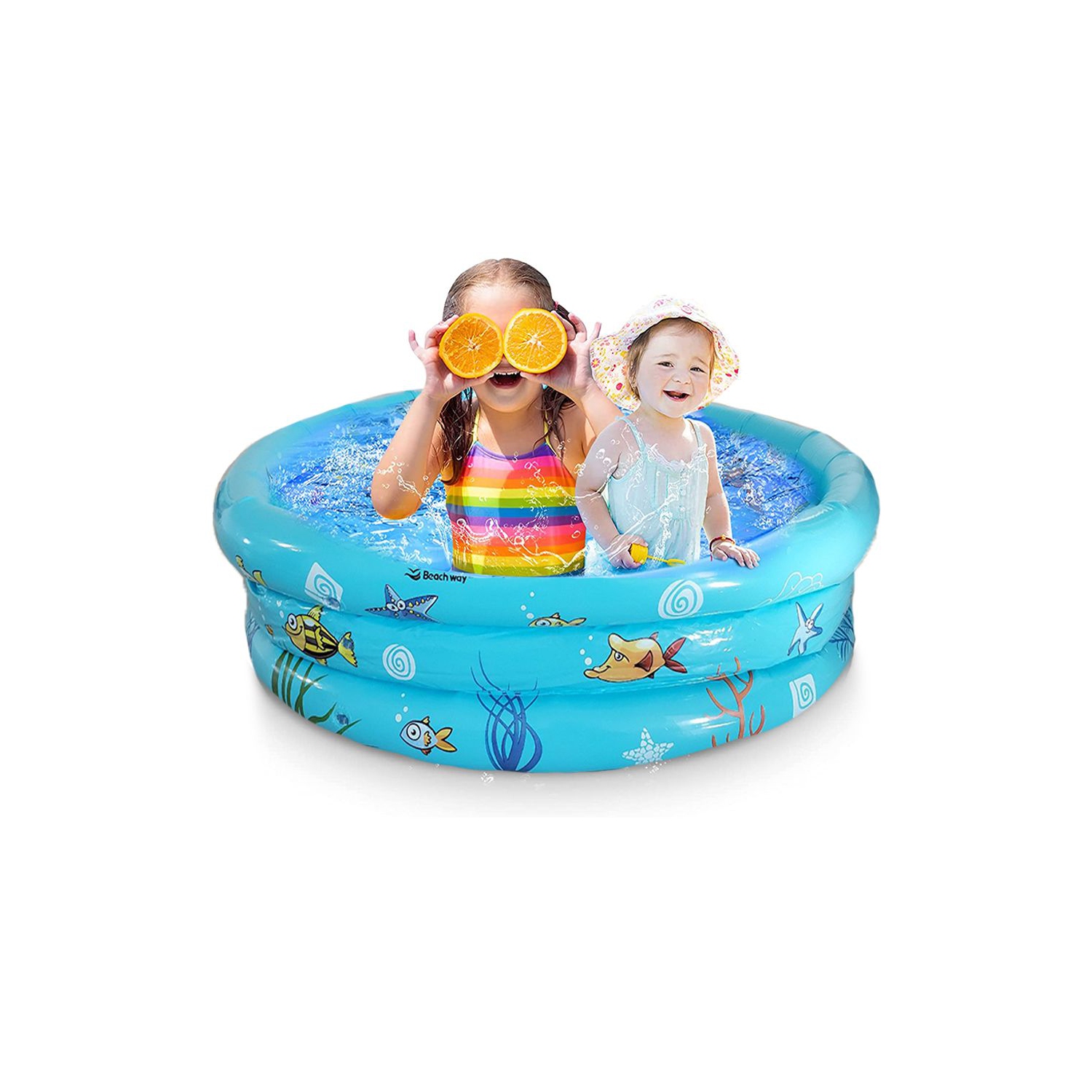 ISTAR 3 Rings Kiddie Pool for Toddler, 43”X12”，Kids Swimming Pool, Inflatable Baby Ball Pit Pool