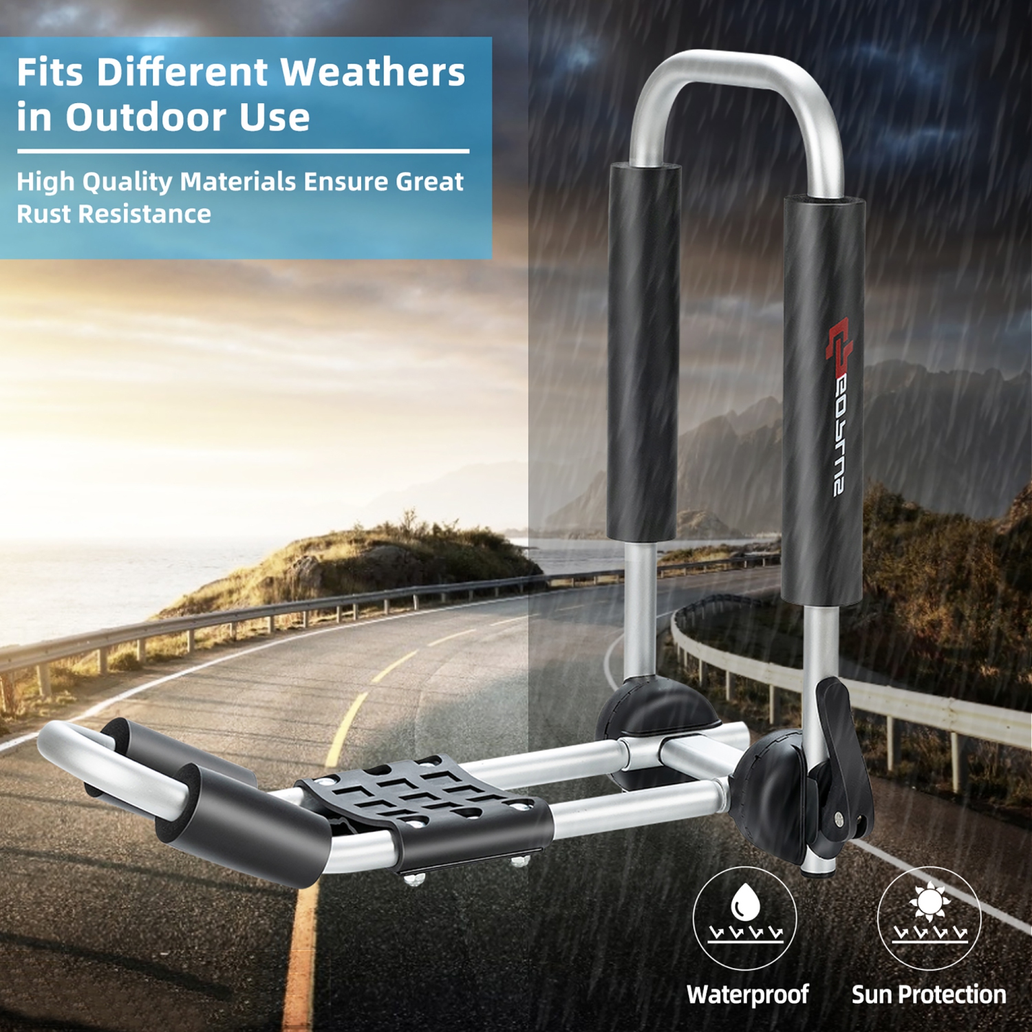 Goplus J-Bar Kayak Roof Rack Folding Universal Kayak Rack for Canoe Surfboard