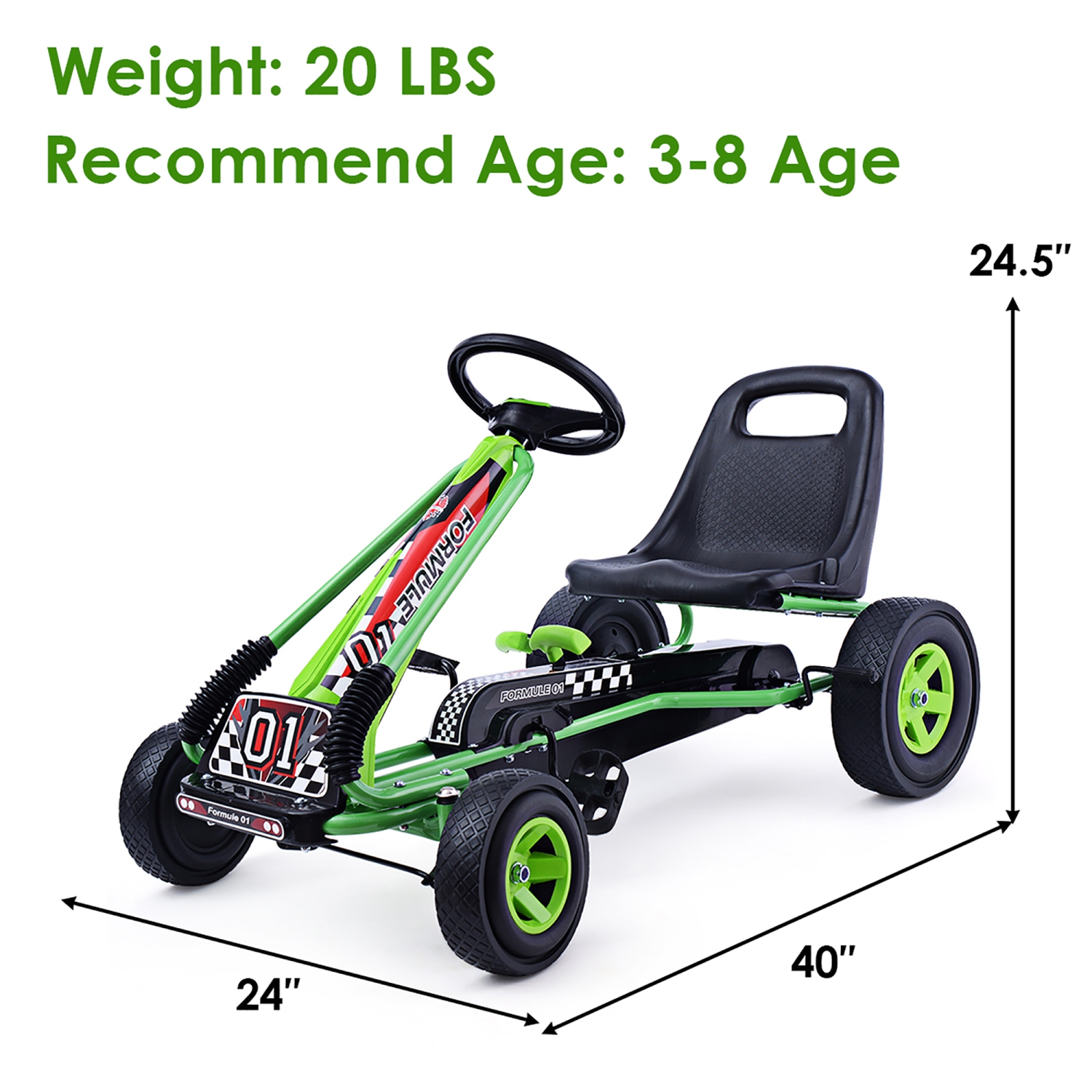 Costway 4 Wheels Kids Ride On Pedal Powered Bike Go Kart Racer Car Outdoor Play Toy