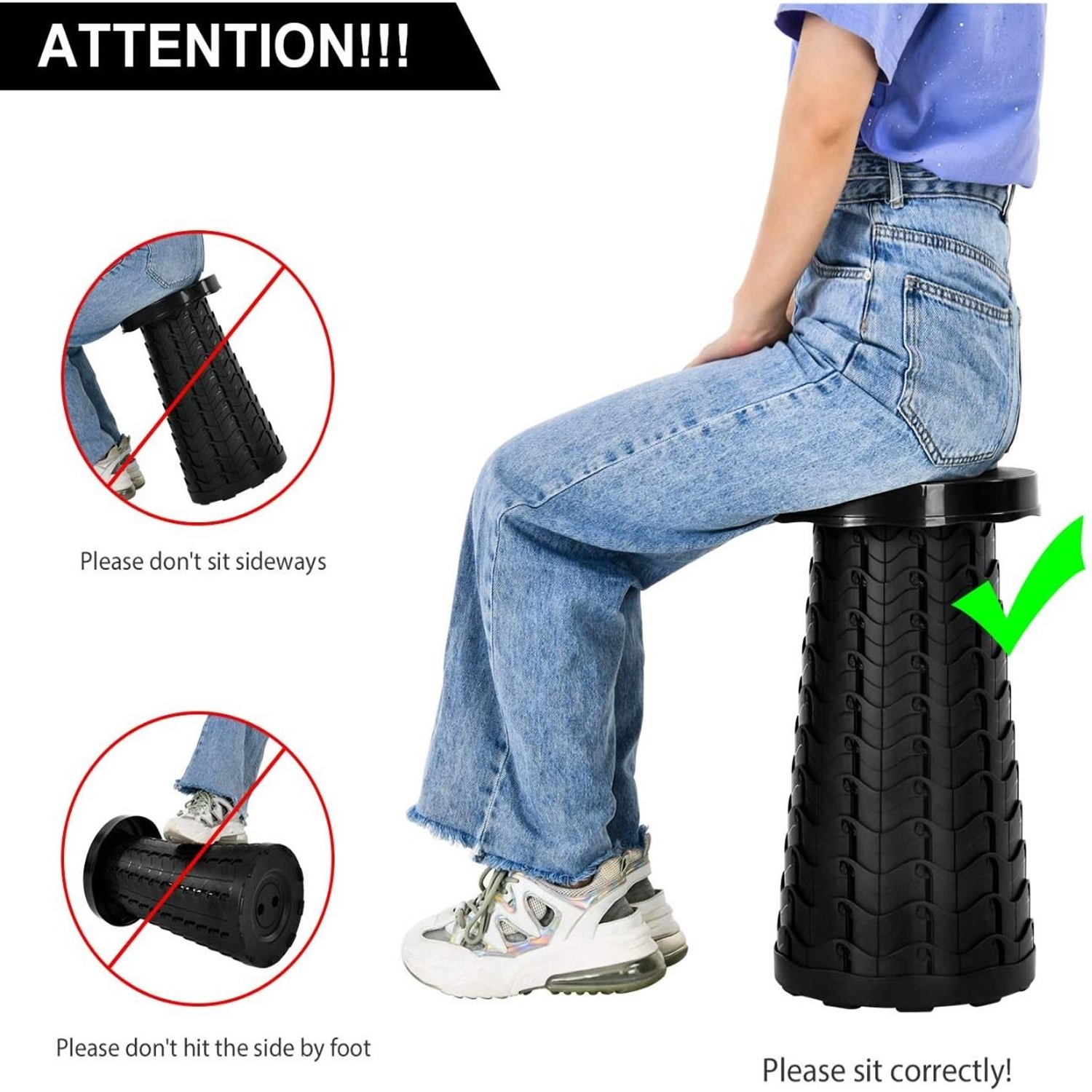 ISTAR Tabouret télescopique portable Siège de tabouret de camping pliant pour la pêche, la randonnée, les voyages, les activités de plein air