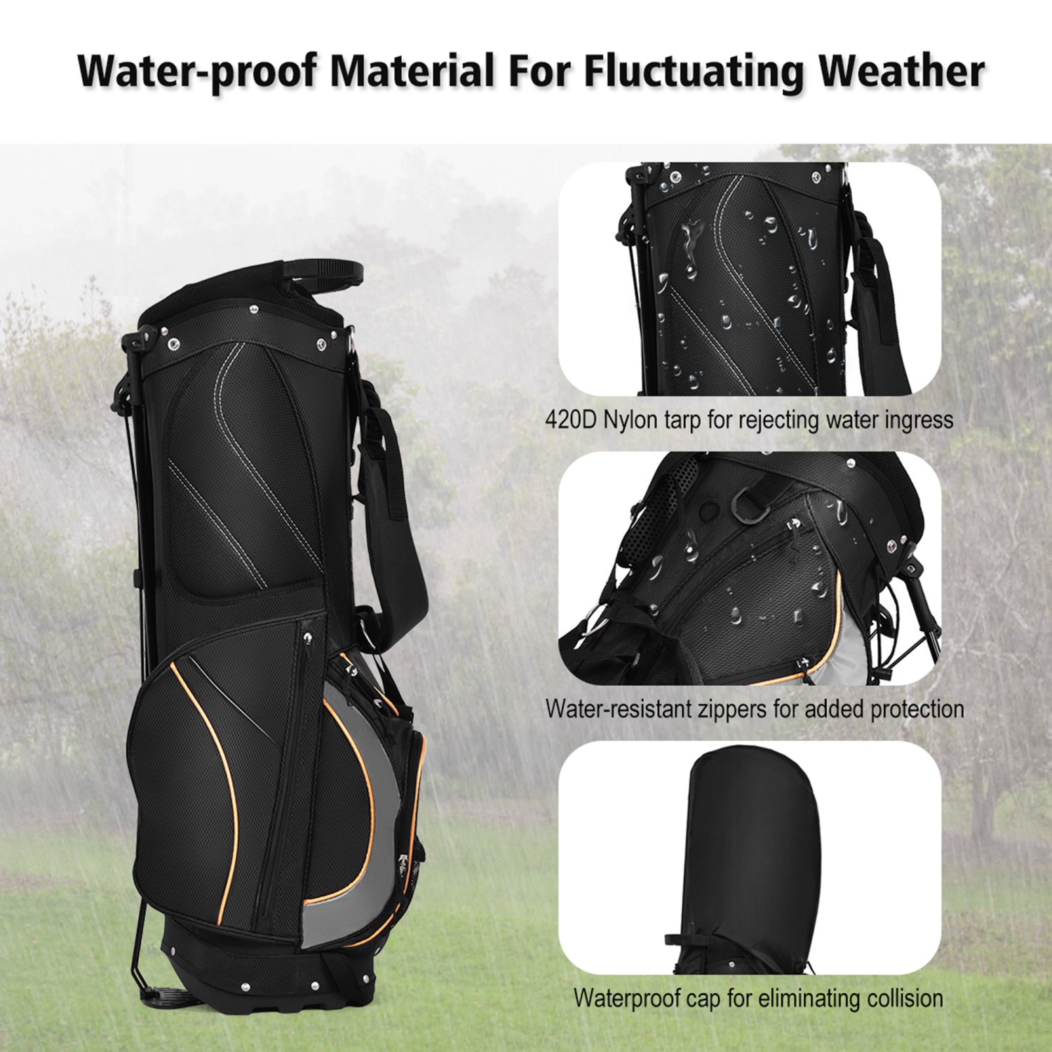 Lot De 2 Pieds En Caoutchouc Noir Pour Sac De Golf - Remplacement Robuste Et Antidérapant Pour Support