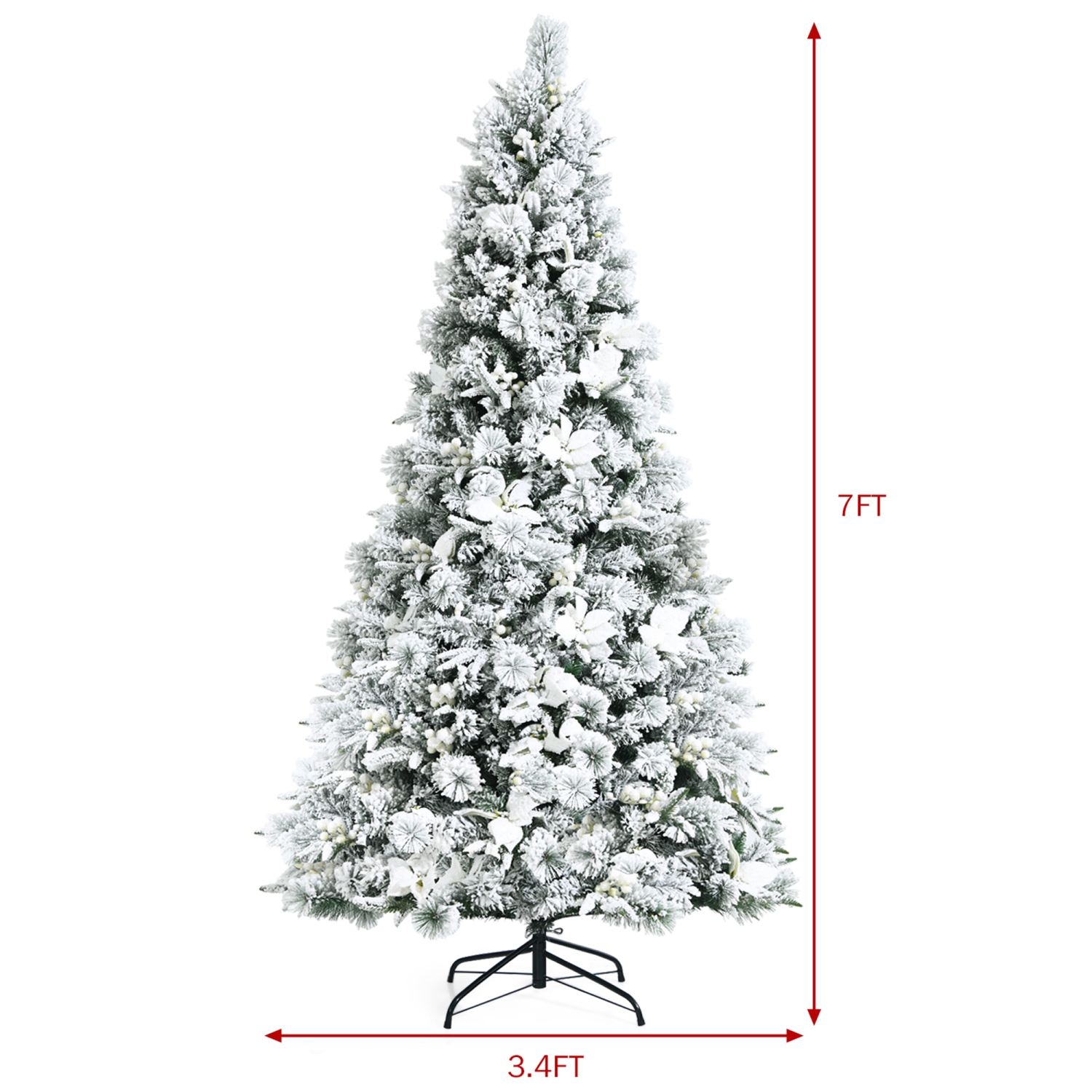 Sapin de Noël artificiel enneigé 213cm Gymax