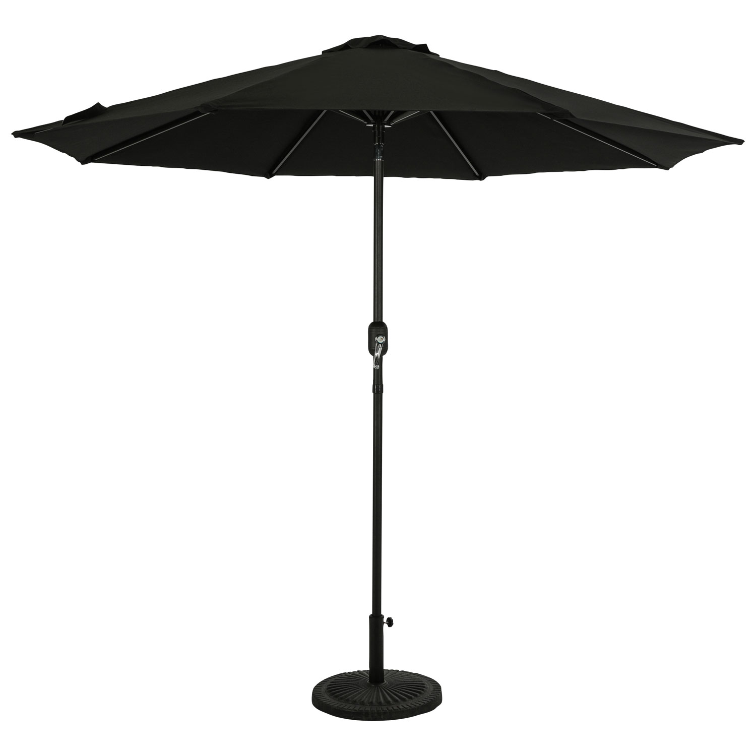 Island Umbrella Mirage II 9 ft. Octagon Patio Free-Standing Umbrella - Black