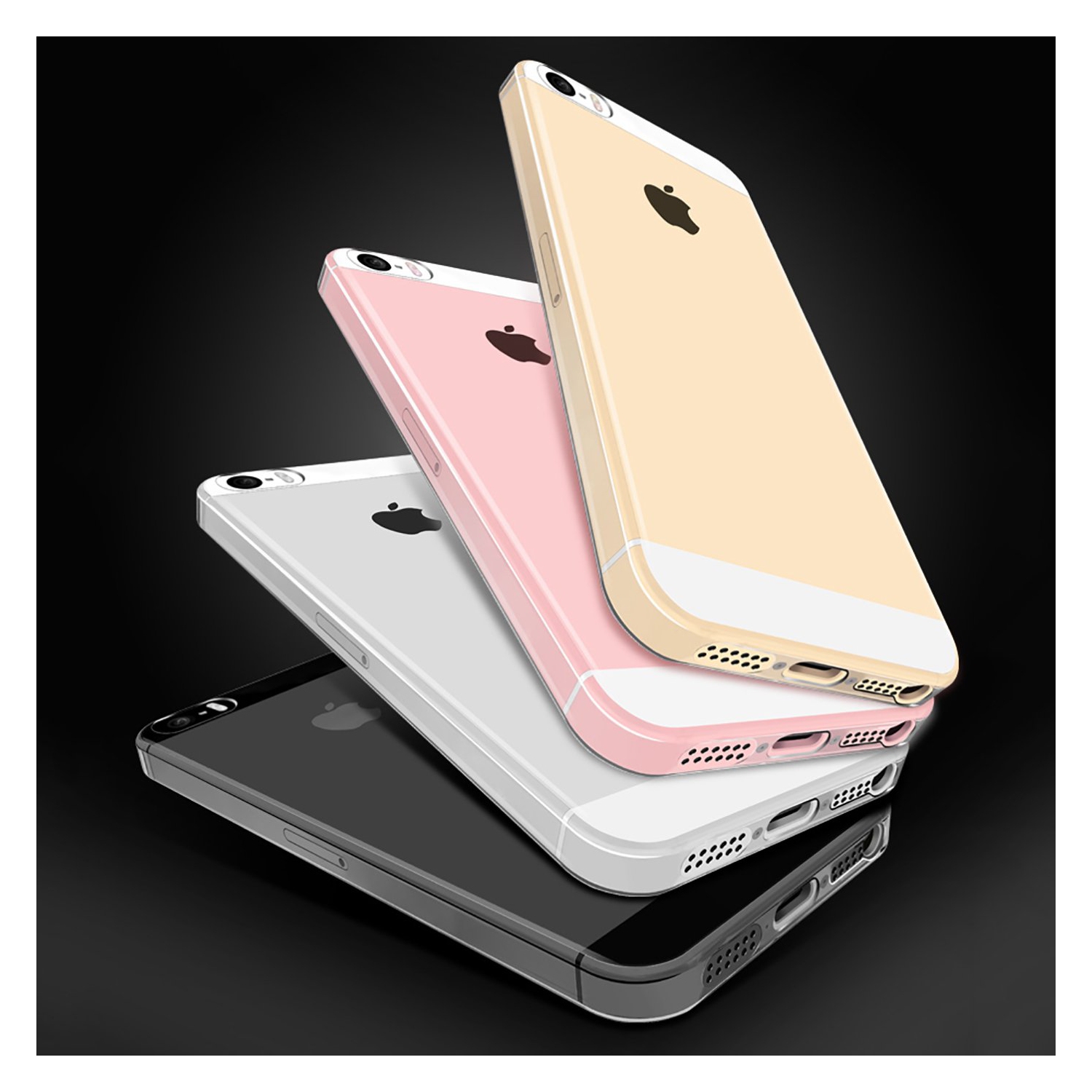 PANDACO Étui souple ajusté pour iPhone 5/5s/SE (Transparent)