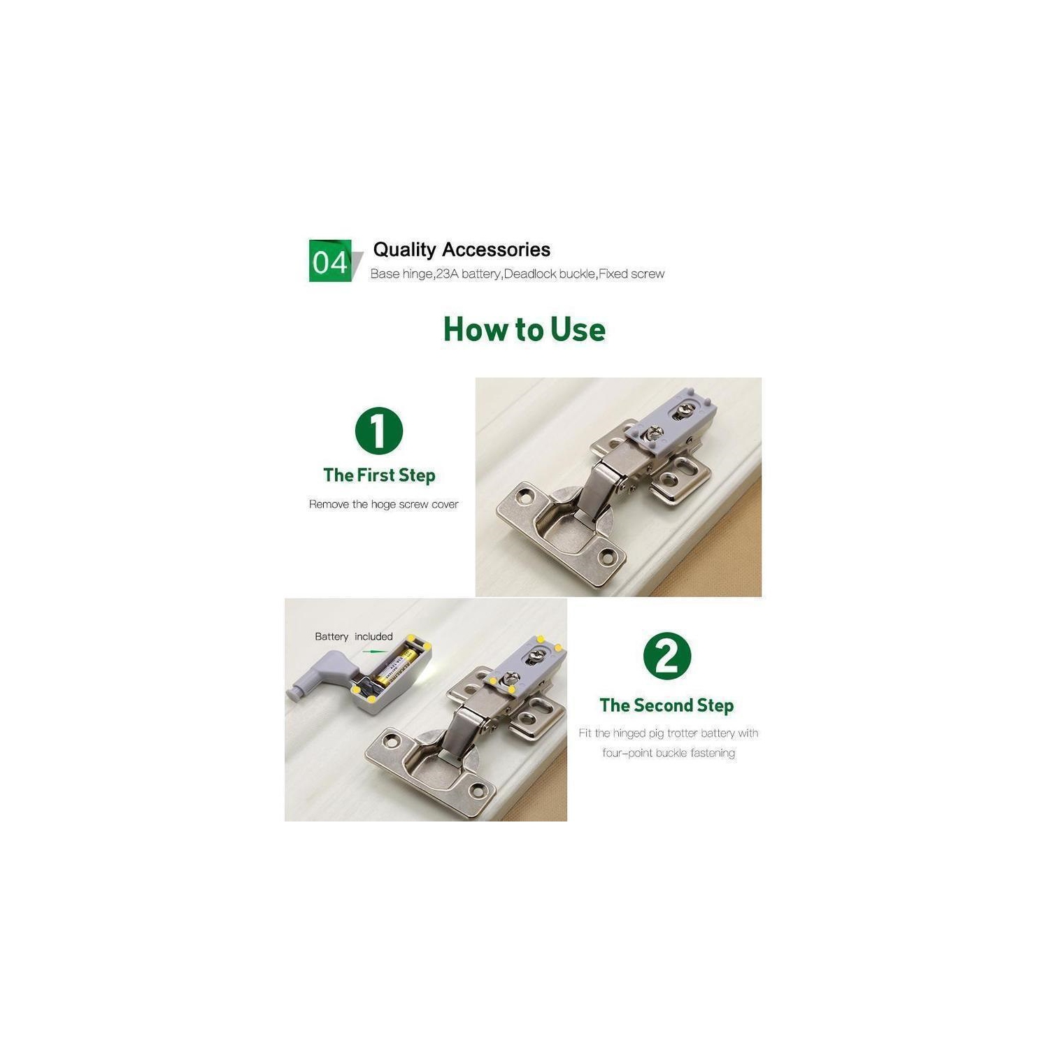 ISTAR 10PCS LED Hinge Light Universal Under Cabinet Lights 0.75W Inner Sensor Light Kitchen Bedroom Cupboard Wardrobe Night Light Warm White