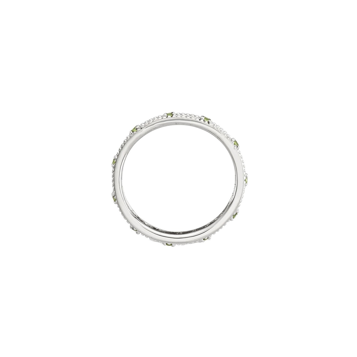 Sterling Silver Stackable Green Peridot Band Ring