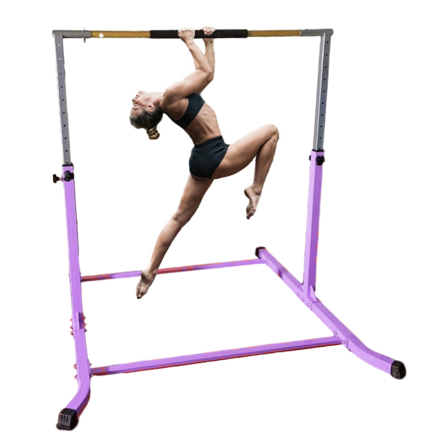 Gymnastics Bar Kip Bar for Kids, Adjustable Height 3 to 5 FT, Professional Junior Gymnastic Bar for Home, Athletic Horizontal Training Bar for