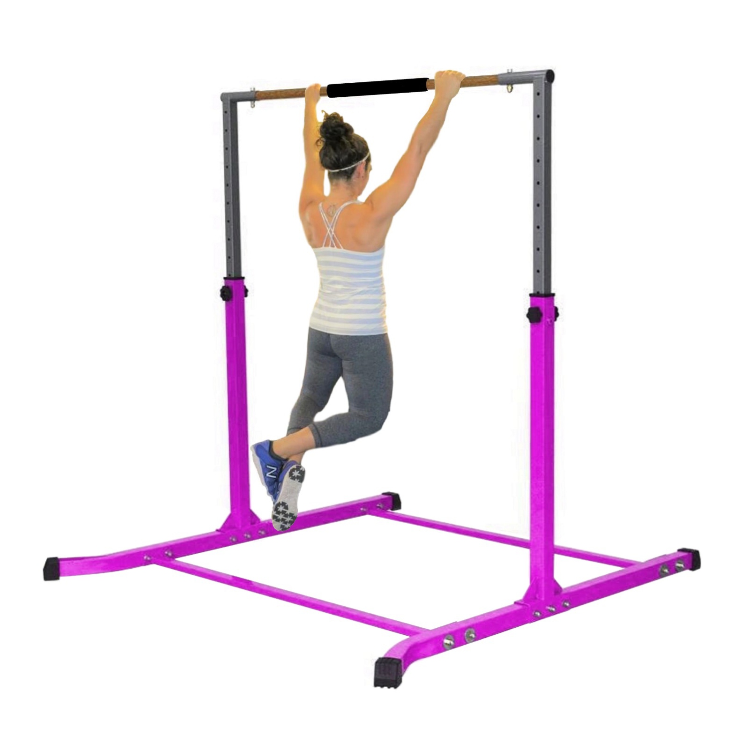 Gymnastics Bar Kip Bar for Kids, Adjustable Height 3 to 5 FT, Professional Junior Gymnastic Bar for Home, Athletic Horizontal Training Bar for