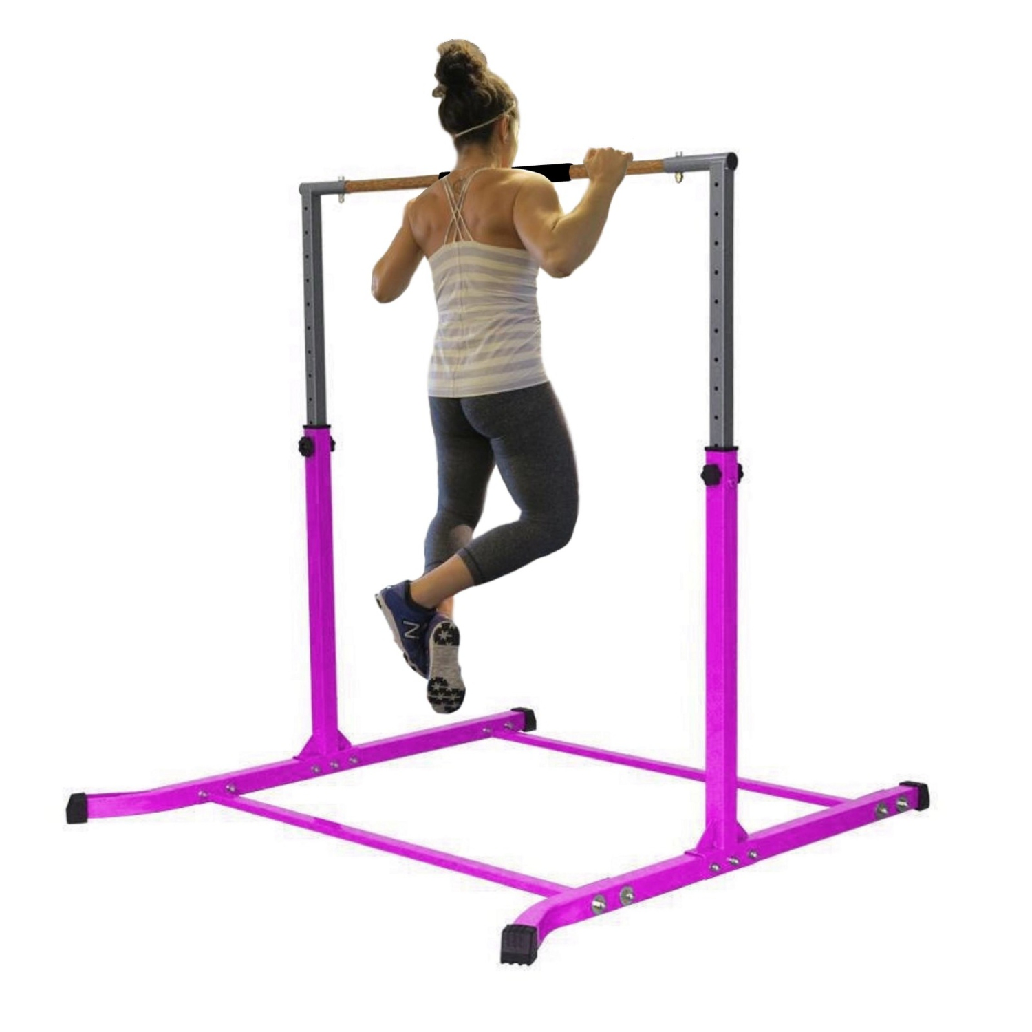 Gymnastics Bar Kip Bar for Kids, Adjustable Height 3 to 5 FT, Professional Junior Gymnastic Bar for Home, Athletic Horizontal Training Bar for