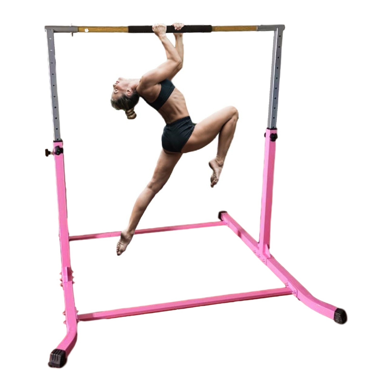 Gymnastics Bar Kip Bar for Kids, Adjustable Height 3 to 5 FT, Professional Junior Gymnastic Bar for Home, Athletic Horizontal Training Bar for