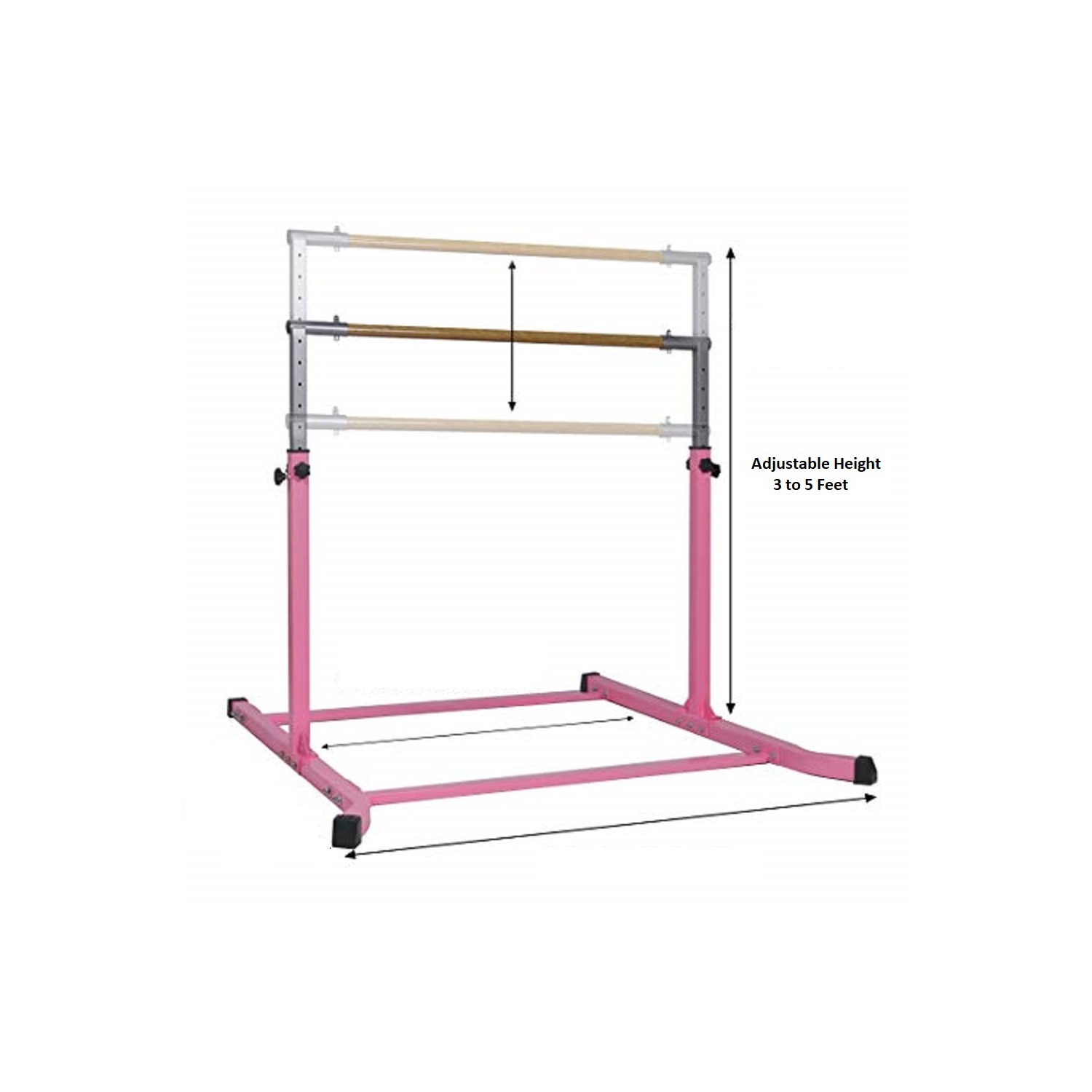 Gymnastics Bar Kip Bar for Kids, Adjustable Height 3 to 5 FT, Professional Junior Gymnastic Bar for Home, Athletic Horizontal Training Bar for