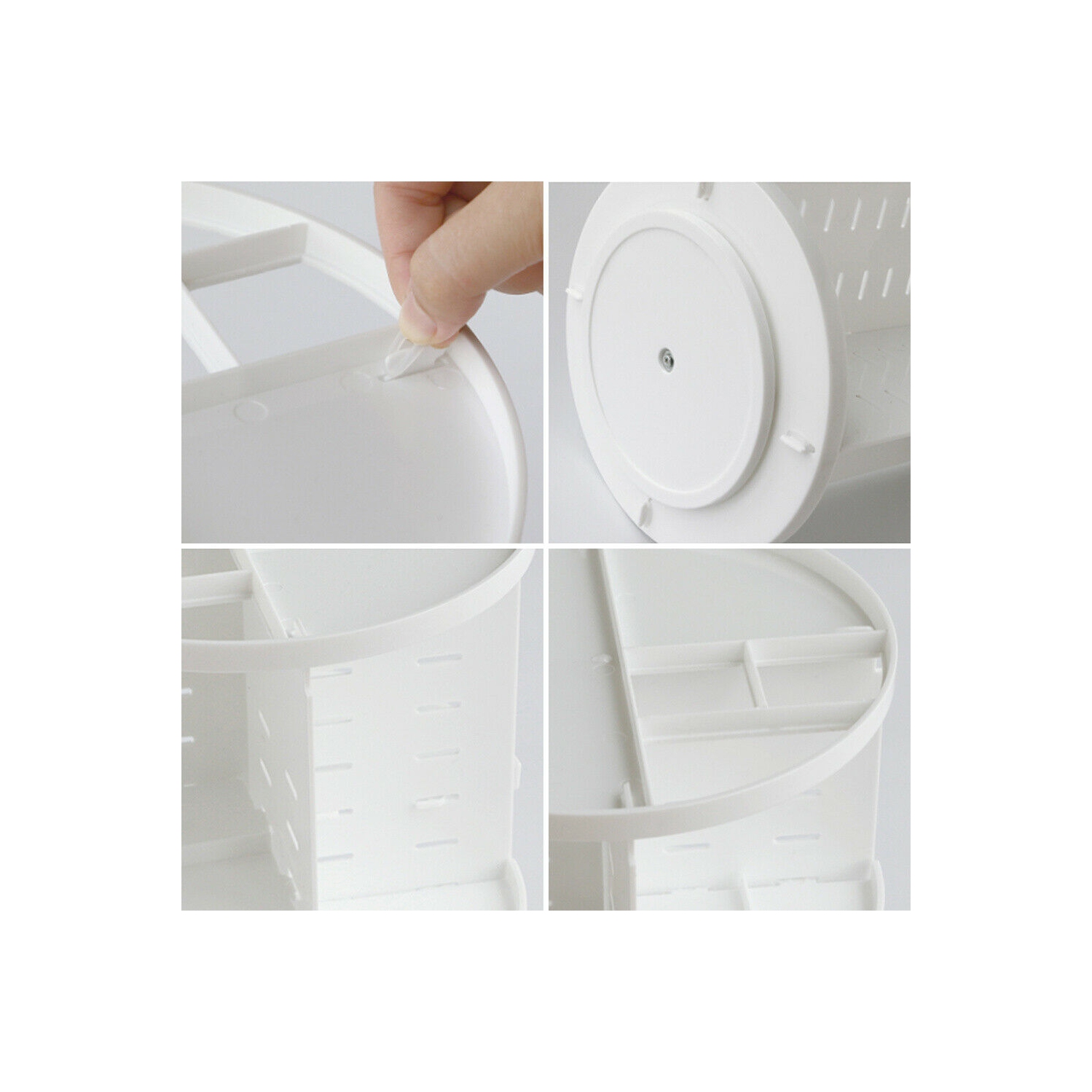 ISTAR 360 Rotating Makeup Organizer, DIY Adjustable Bathroom Makeup Carousel Spinning Holder Rack, Large Capacity Cosmetics Storage Box Vanity Shelf