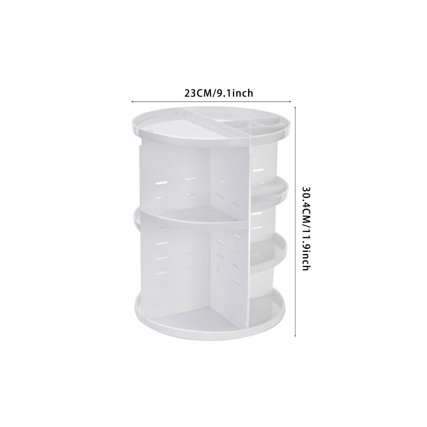 ISTAR 360 Rotating Makeup Organizer, DIY Adjustable Bathroom Makeup Carousel Spinning Holder Rack, Large Capacity Cosmetics Storage Box Vanity Shelf