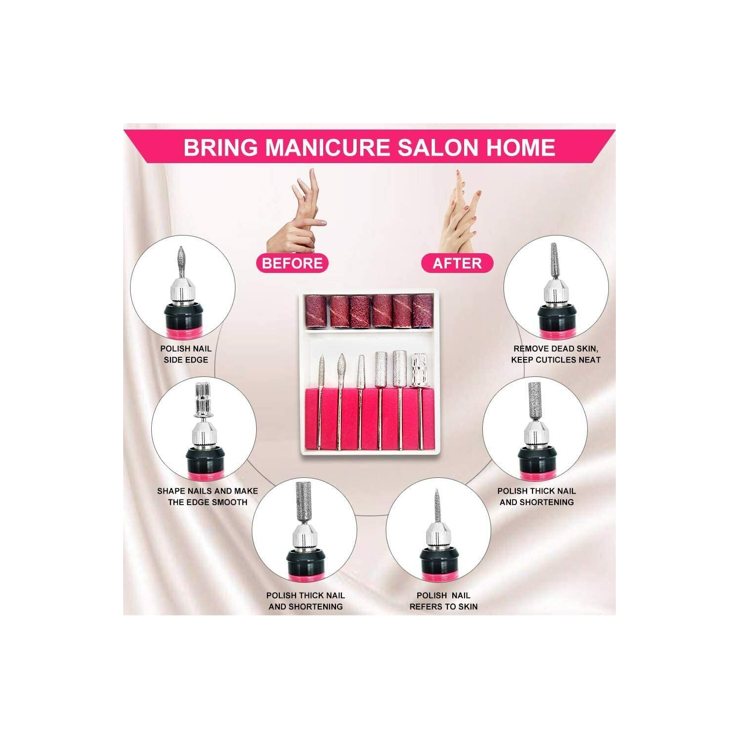 ISTAR Professional Portable Electric Nail Drill,Acrylic Nail Kit, Gel Remover Nail Tools,File Finger Toe Care Nail Tips Nail Care, Nail Polishing