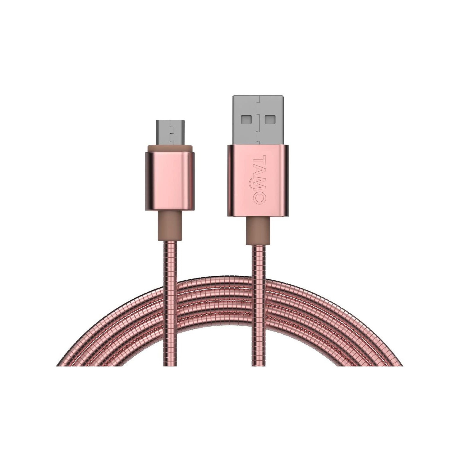 Micro USB Cable Steel Braided Fast Quick Charger Samsung LG 3 FT - Pink- 2 PACK