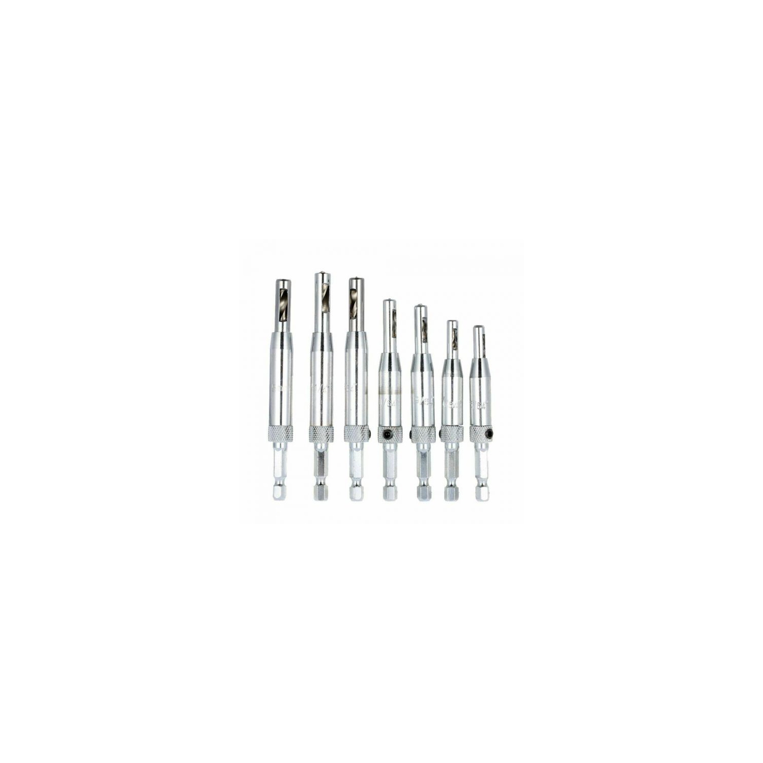 ISTAR Vix Bits Self Centering Clic Change Door Hinge Drill Bit Set, 5/64", 7/64", 9/64", 11/65", 5mm, 13/64", 1/4"