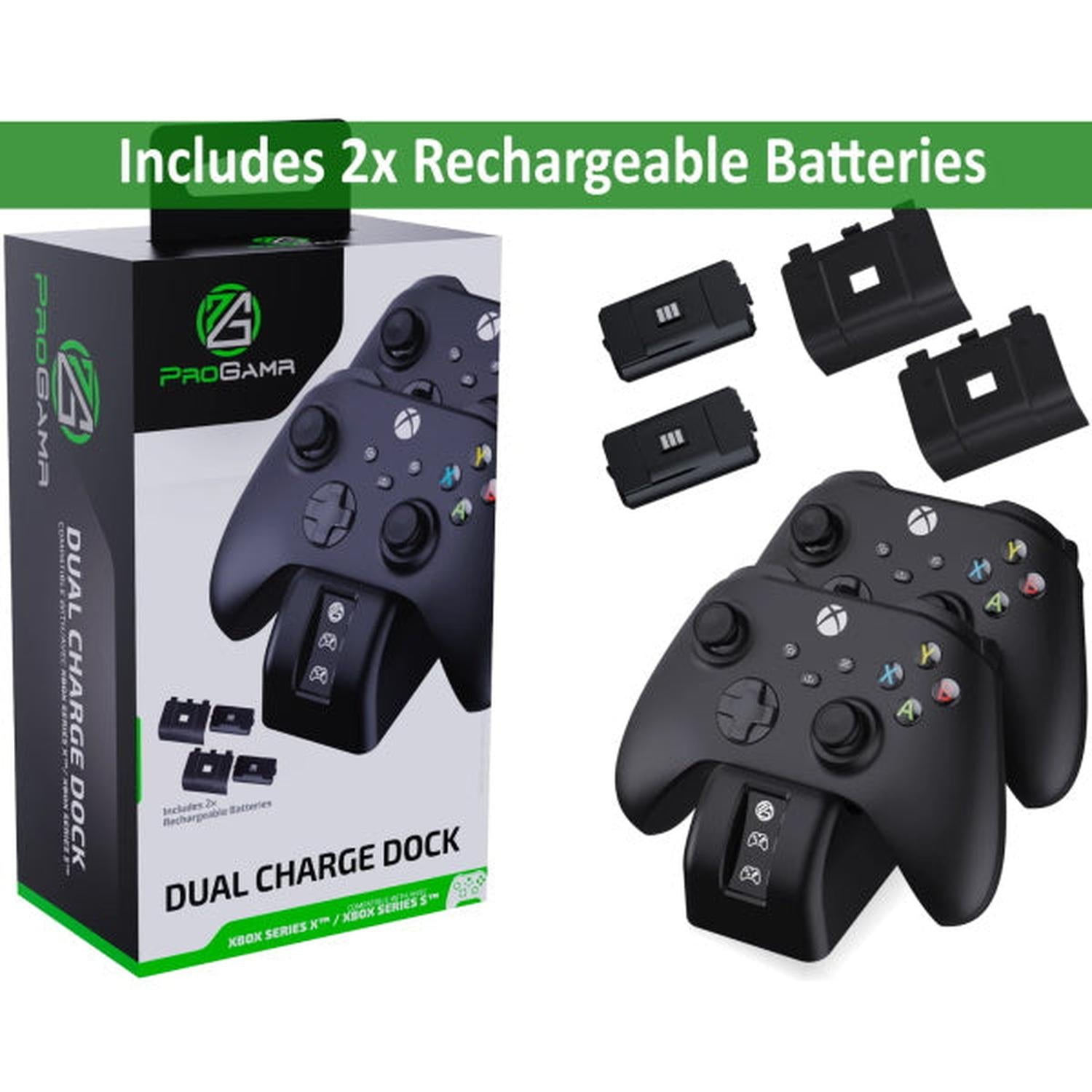 Produits ProGAMR Xbox double station de chargement avec 2 batteries supplémentaires pour manettes Xbox Series X/S + Elite [Accessoires Xbox Series