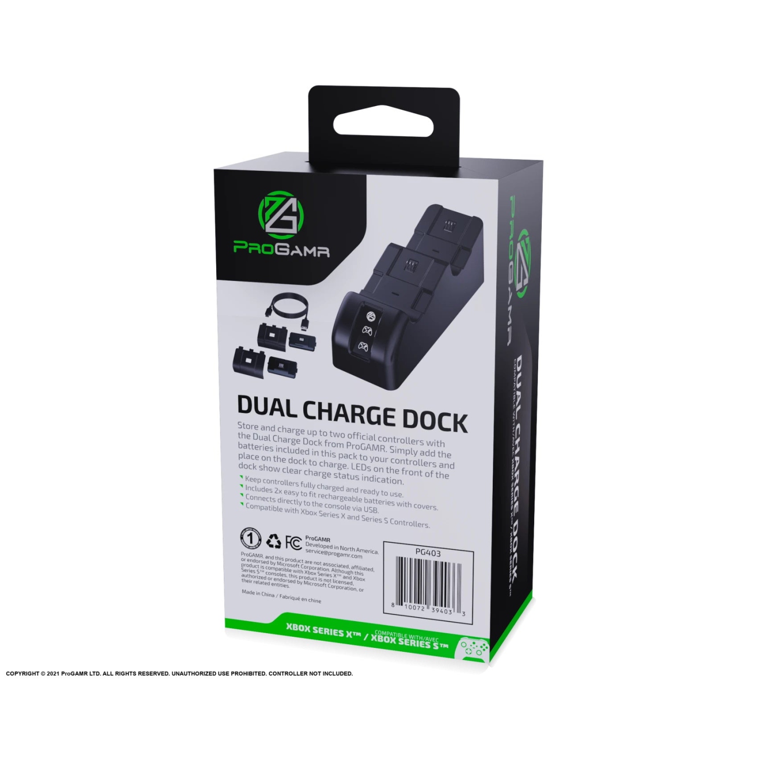 Produits ProGAMR Xbox double station de chargement avec 2 batteries supplémentaires pour manettes Xbox Series X/S + Elite [Accessoires Xbox Series