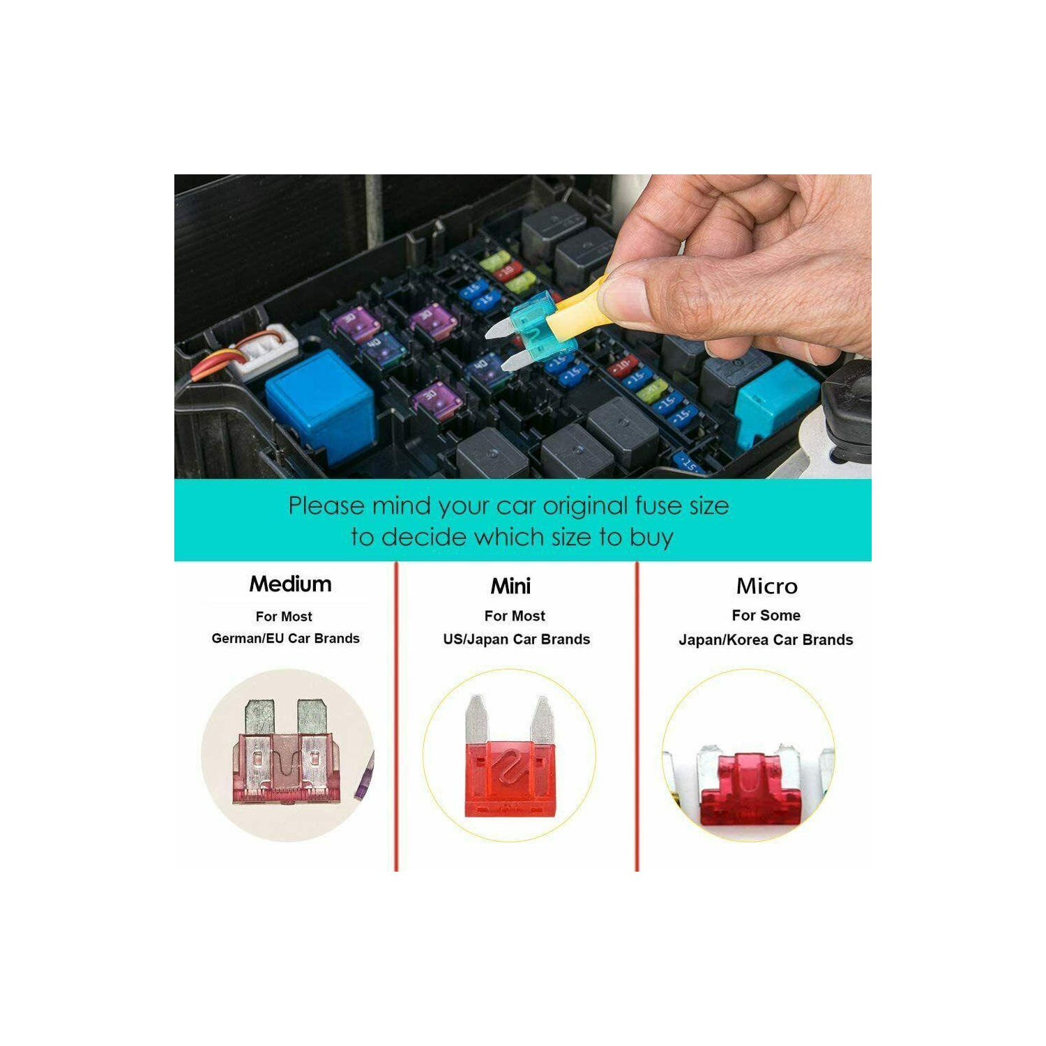 120PCS Mini Car Fuses Blade Fuse for Auto Car Truck 5A/10A/ 15A/ 20A/ 25A/ 30A