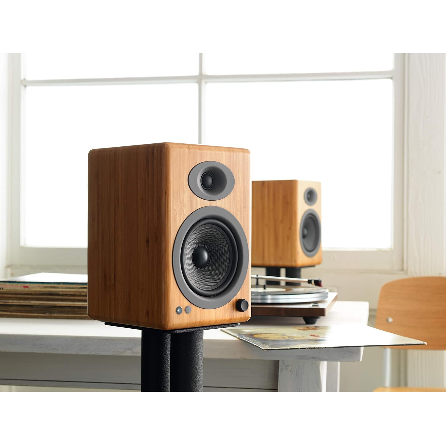 Audioengine A5+ Wireless Speakers w/ Bluetooth - Bamboo