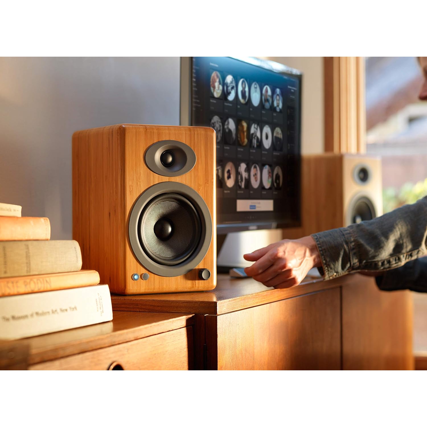 Audioengine A5+ Wireless Speakers w/ Bluetooth - Bamboo