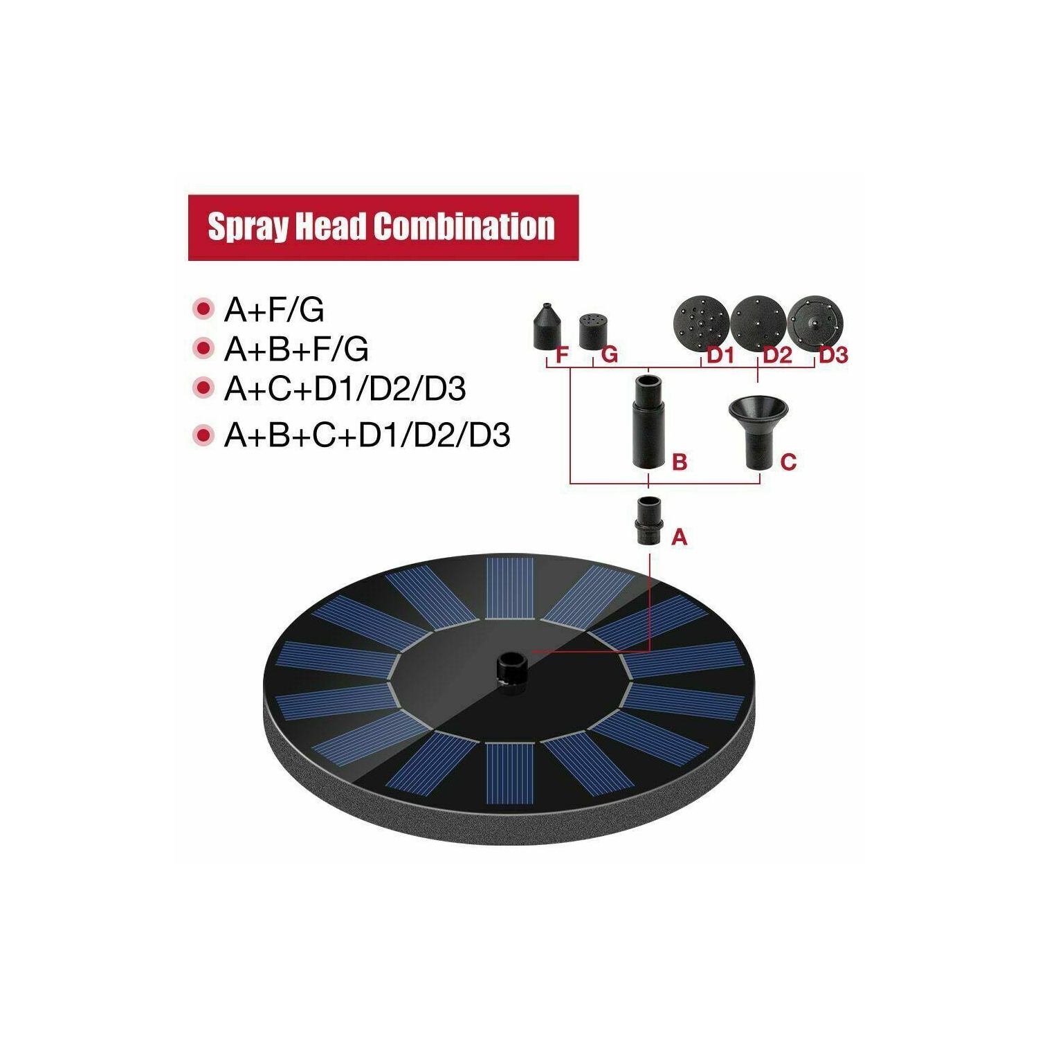 Garden Water Fountain Pool Pond Decoration Floating Solar Powered Water Pump