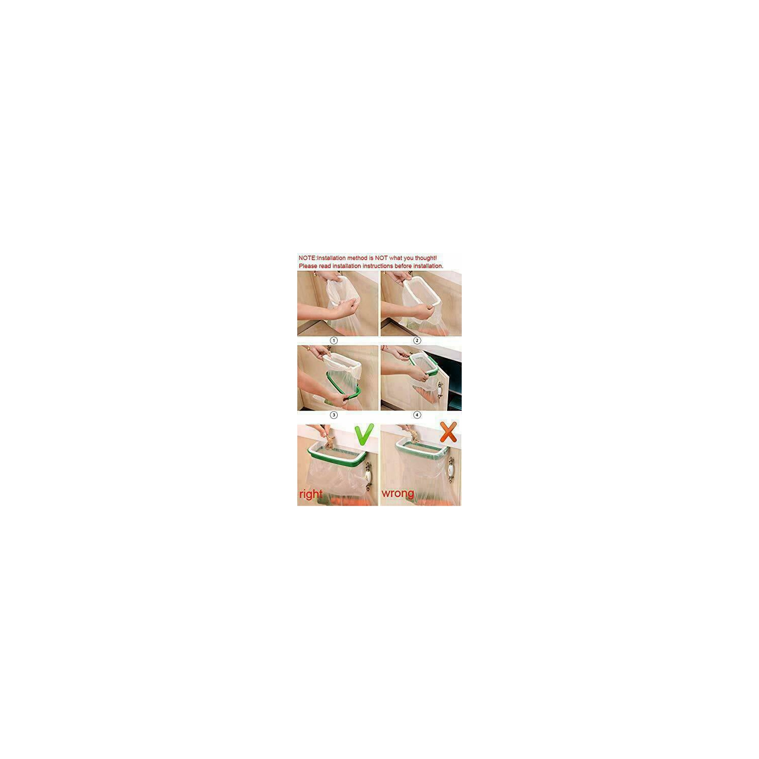 Nouveau support à sacs à ordures pour armoire de cuisine à suspendre – Support de rangement pour le hayon