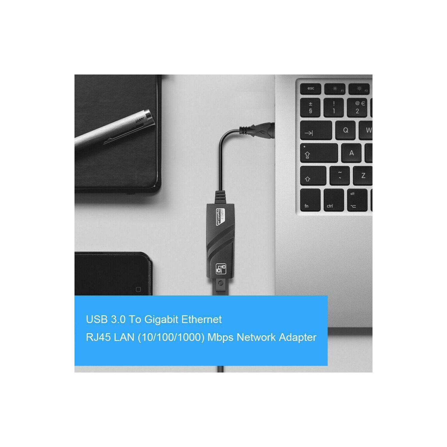 Adaptateur USB 3.0 à Ethernet 10/100/1000 Mb/s réseau RJ45 LAN pour PC portable Mac
