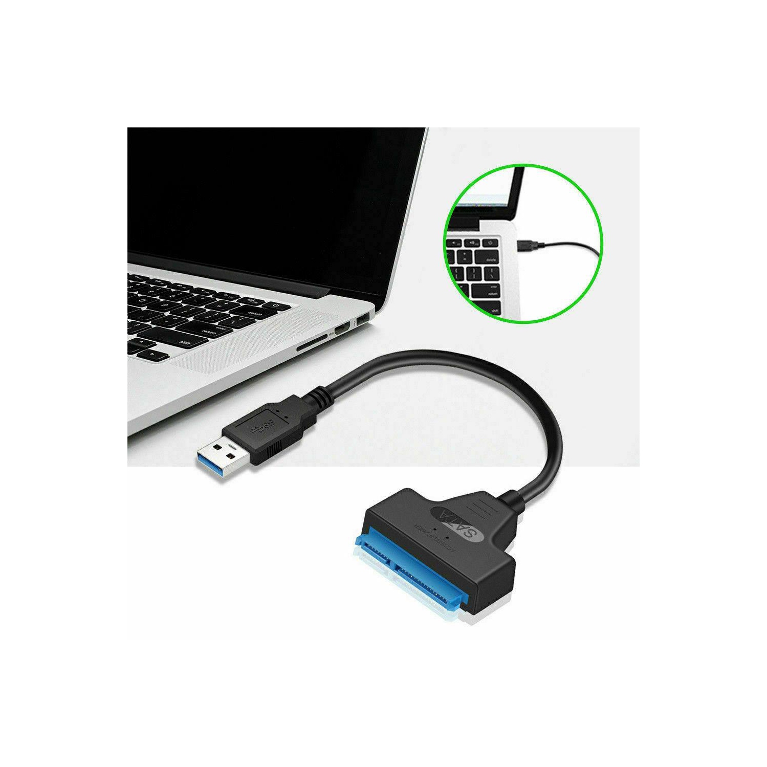 Adaptateur USB 3.0 à SATA 2.5 po pour disque dur; Câble adaptateur pour disque SSD; Câble UASP 22 broches