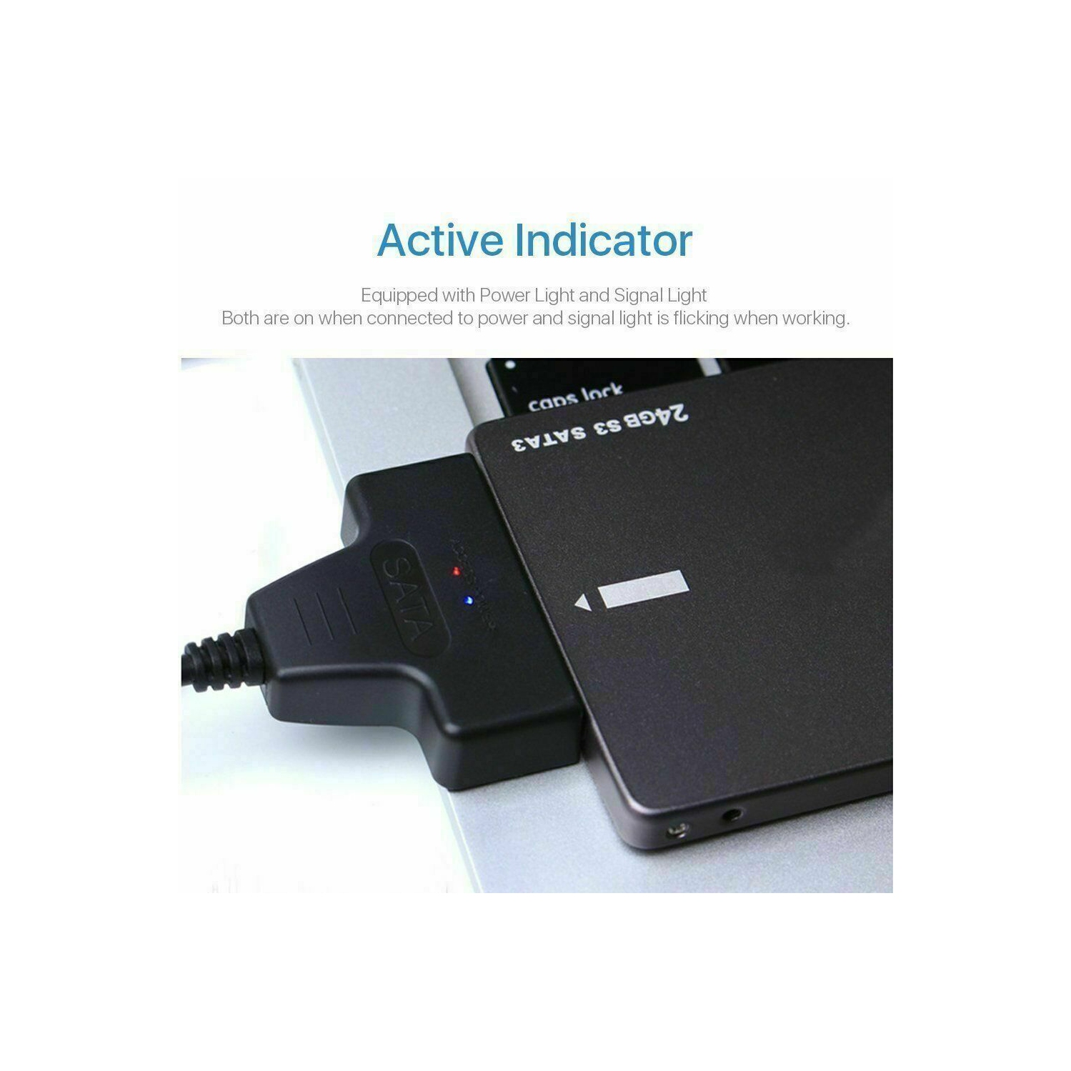 Adaptateur USB 3.0 à SATA 2.5 po pour disque dur; Câble adaptateur pour disque SSD; Câble UASP 22 broches