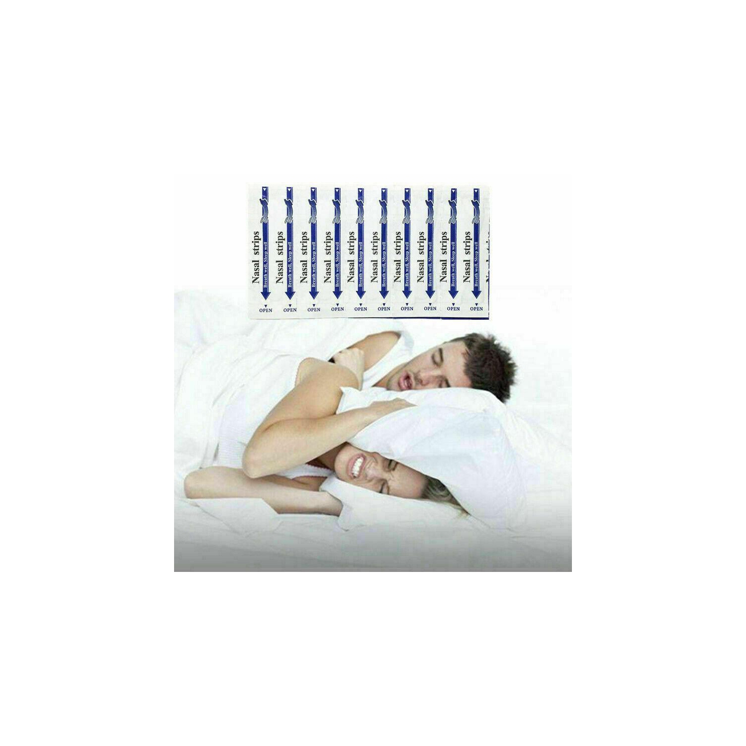 60 pièces nouvelles bandelettes nasales Breath Way Right Stop ronflements plus facile bandes transparentes nuit CA