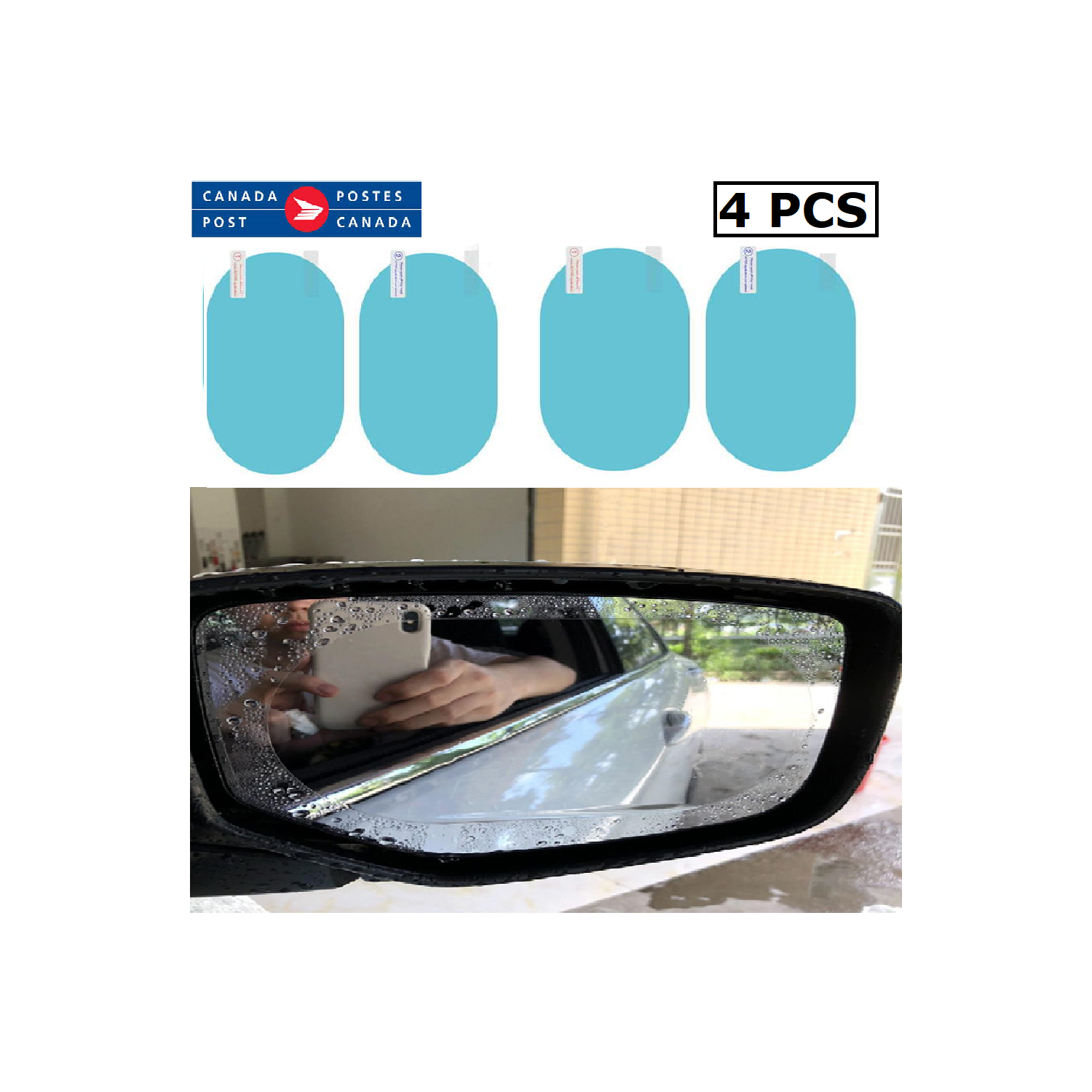 4 Car Rearview Waterproof Film Glare Side Mirror Window Protector Clear Film CA