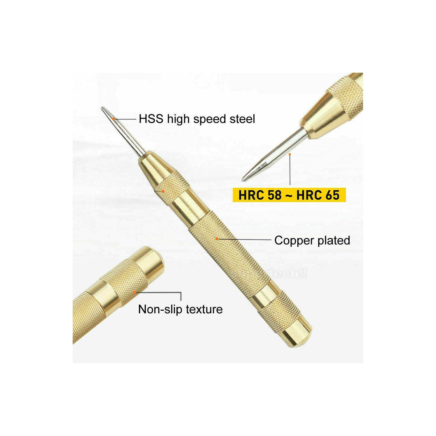 Automatic Center Pin Punch Spring Loaded Marking Starting Holes Tool Heavy Duty