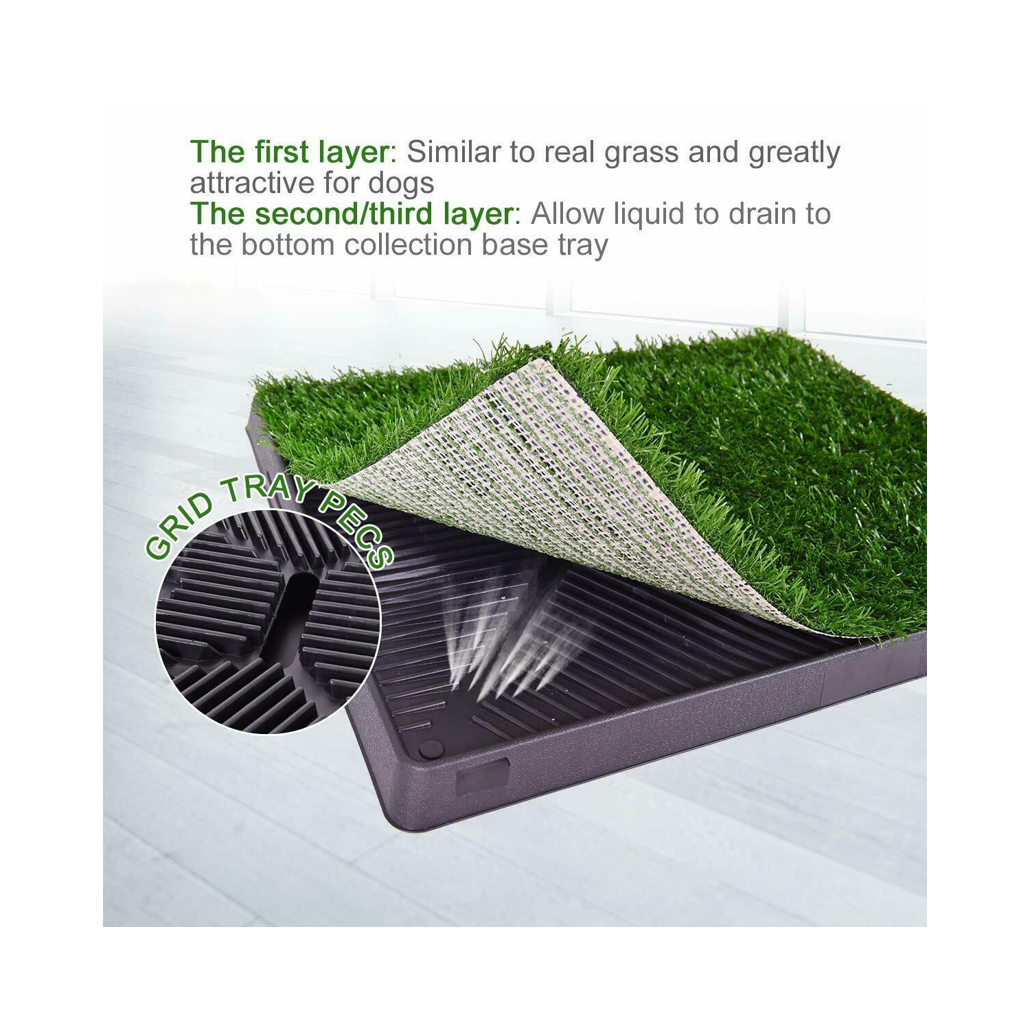 Tapis d'apprentissage de la propreté pour chien d'intérieur toilette portative grand coussin Loo avec plateau