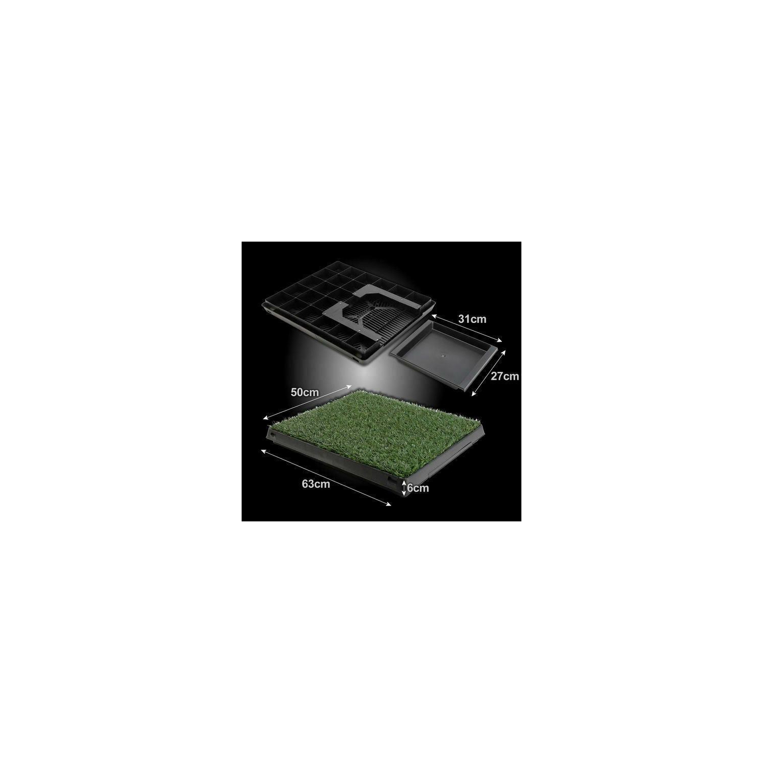 Tapis d'apprentissage de la propreté pour chien d'intérieur toilette portative grand coussin Loo avec plateau