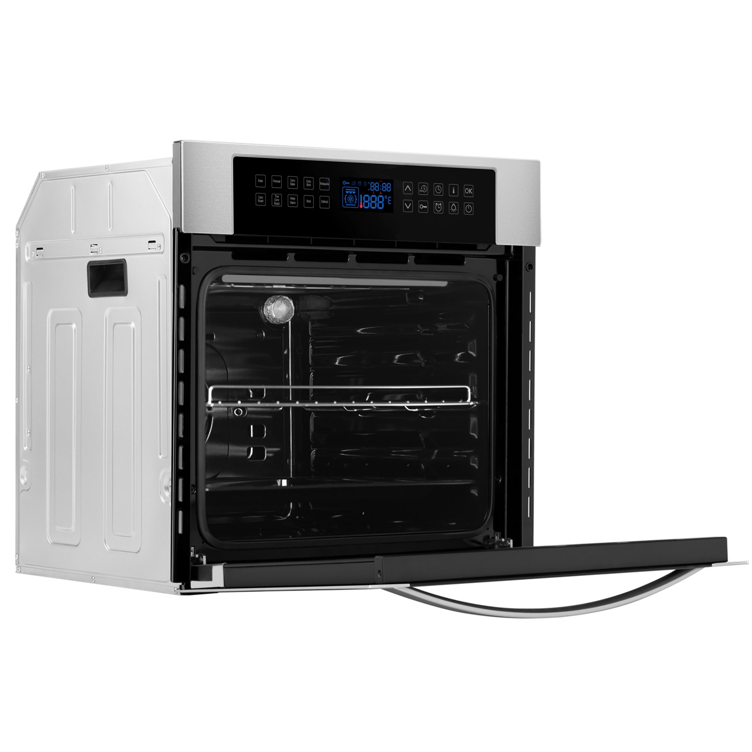 10 fonctions de cuisson de 24 po d’Emporava avec écran numérique DEL de rôtisserie four mural simple encastrable à convection