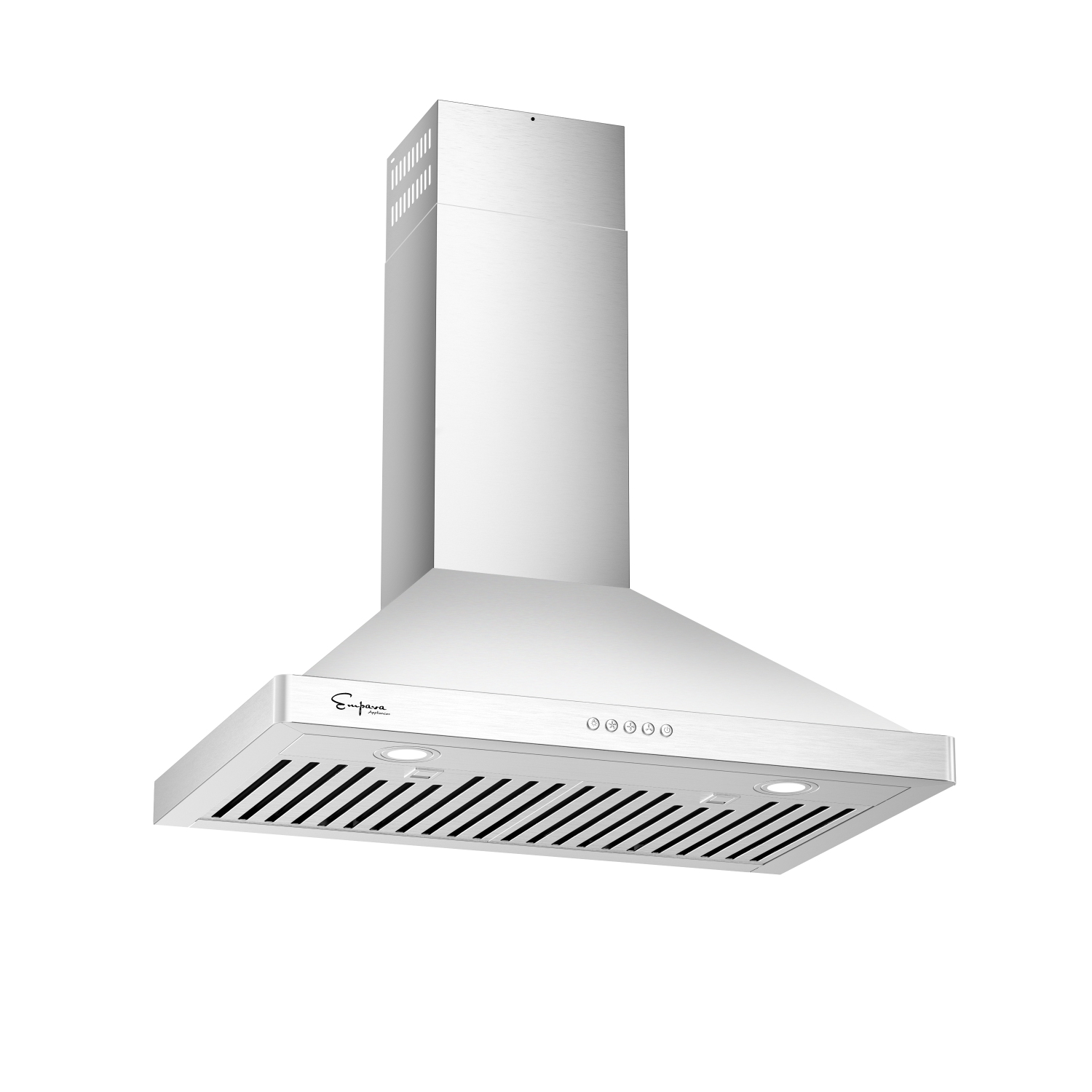 Empava 30 in. 400 CFM Wall Mount Range Hood - Ducted Exhaust Kitchen Vent - Push Button Controls - 3 Speed Fan - Permanent Filter - LEDs Light