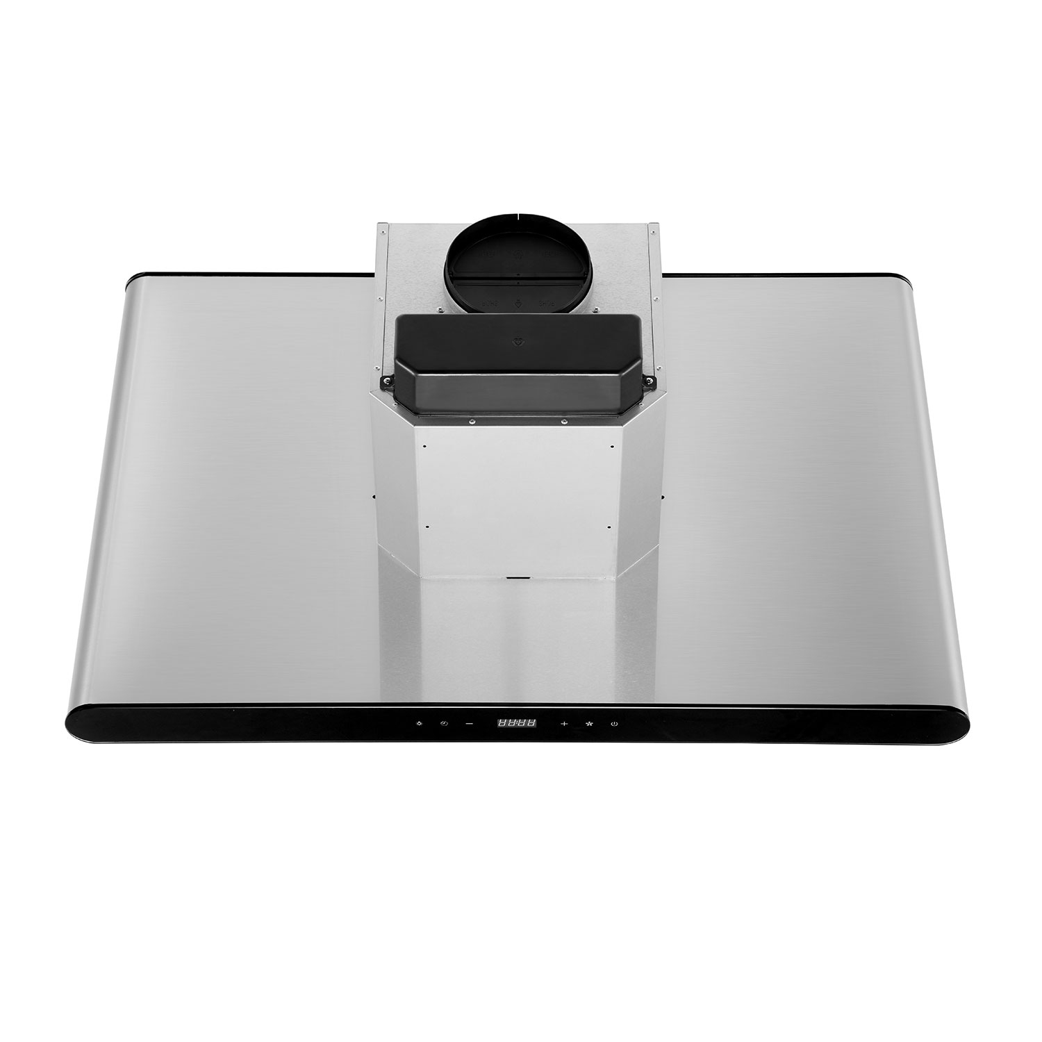 Empava 36 in. 400 CFM Island Range Hood - Ducted Exhaust Kitchen Vent - Tempered Glass - Soft Touch Controls - 3 Speed Fan - Permanent Filter - LEDs