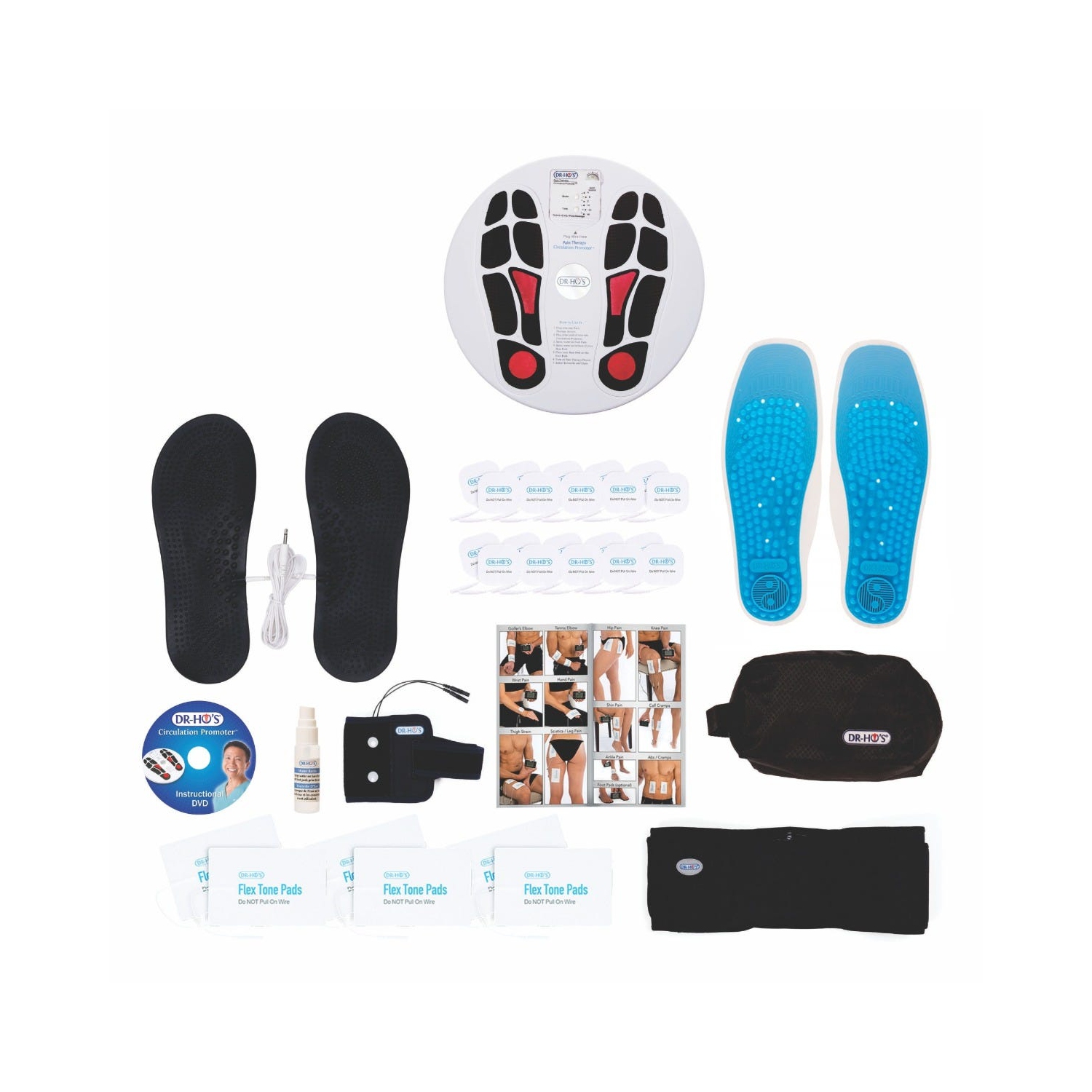 DR-HO'S Circulation Promoter - Ultimate Package - includes DR-HO'S Circulation Promoter, 20 Regular Body Pads, 6 Large Body Pads, Foot Massage Pads,
