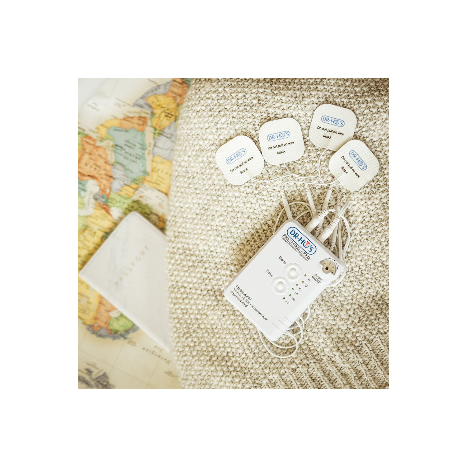 DR-HO'S Pain Therapy System 4-Pad - Deluxe Package - includes The Pain Therapy System 4-Pad, 24 Regular Body Pads, 6 Large Body Pads, Travel Foot