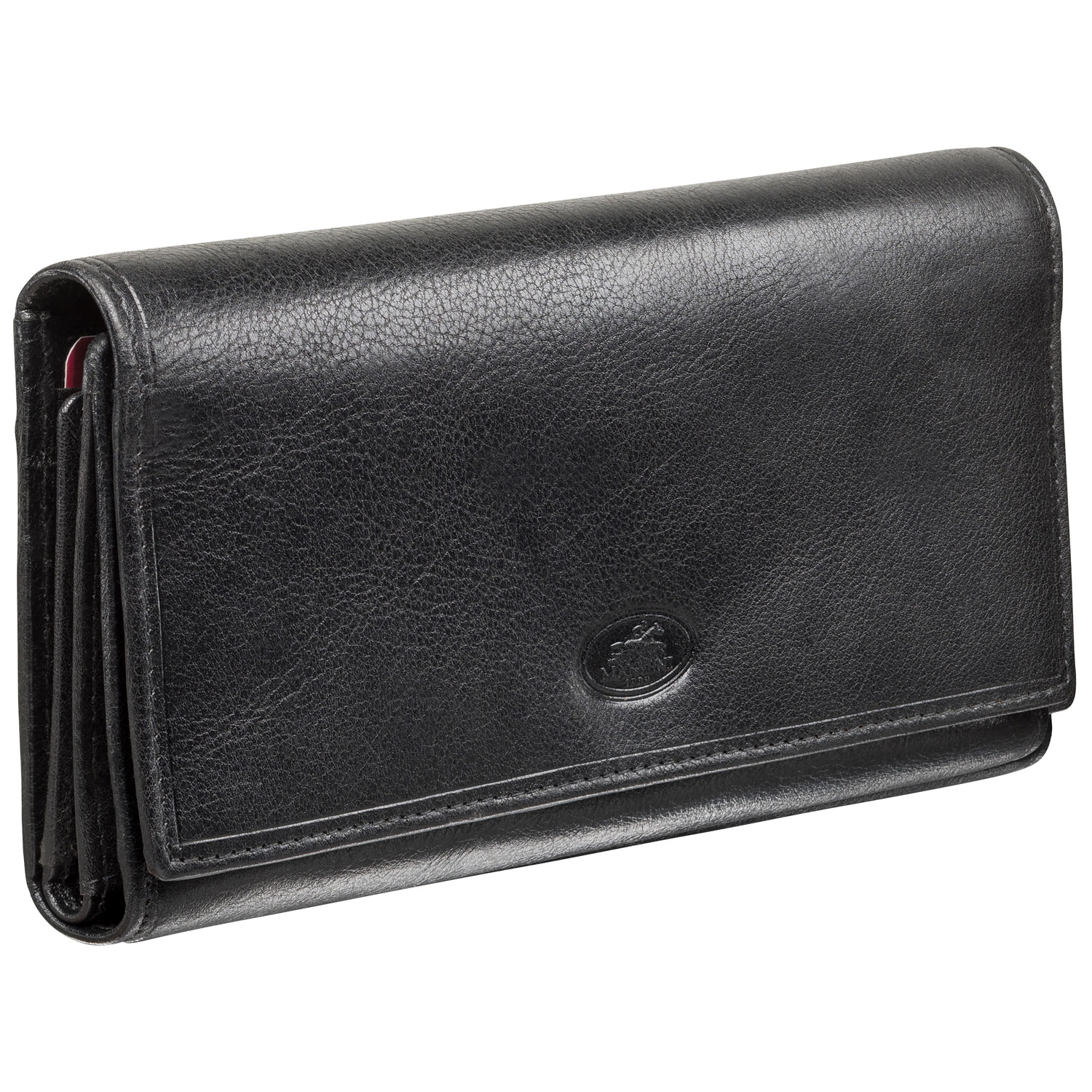 Portefeuille RFID à trois volets en cuir véritable Equestrian2 avec porte-chéquier de Mancini - Noir