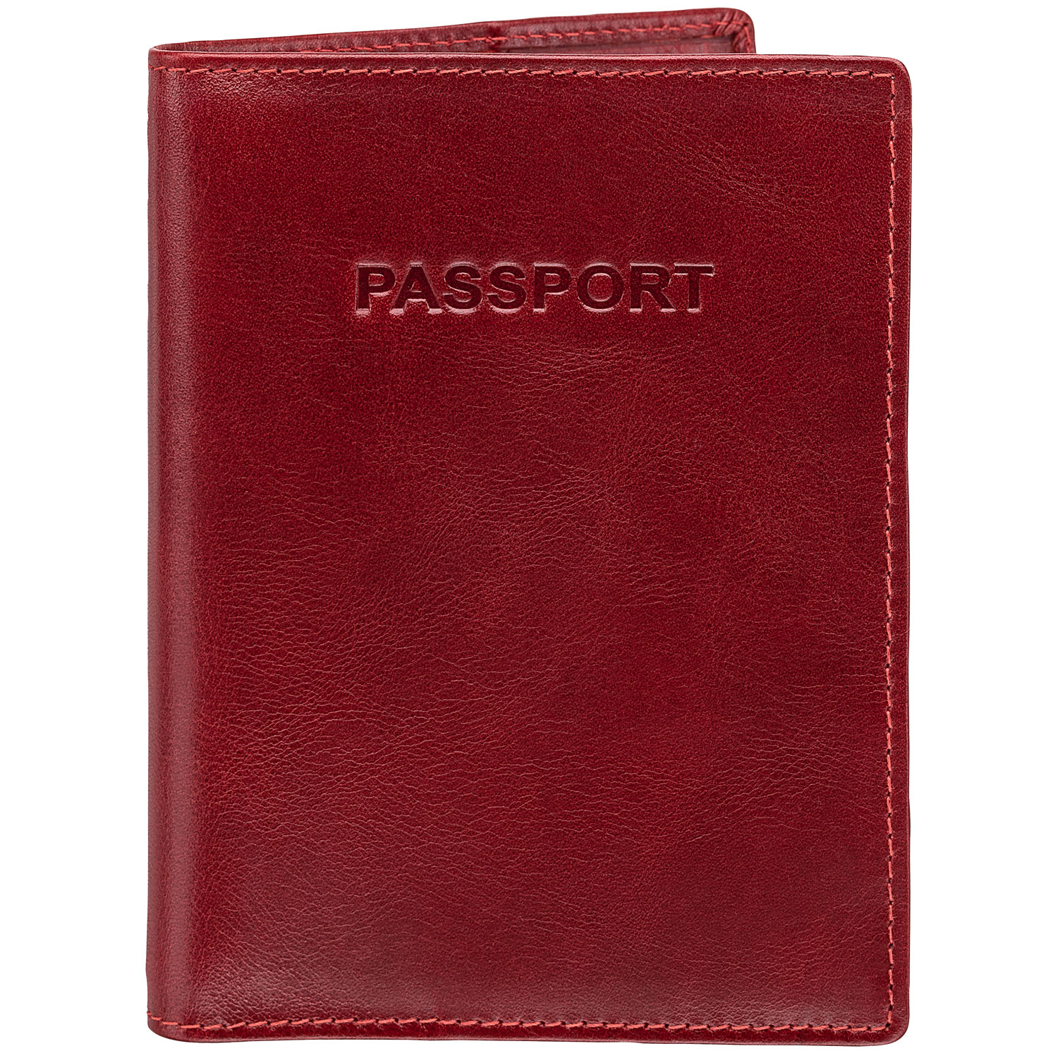 Étui de passeport à deux volets en cuir véritable RFID Casablanca de Mancini - Rouge