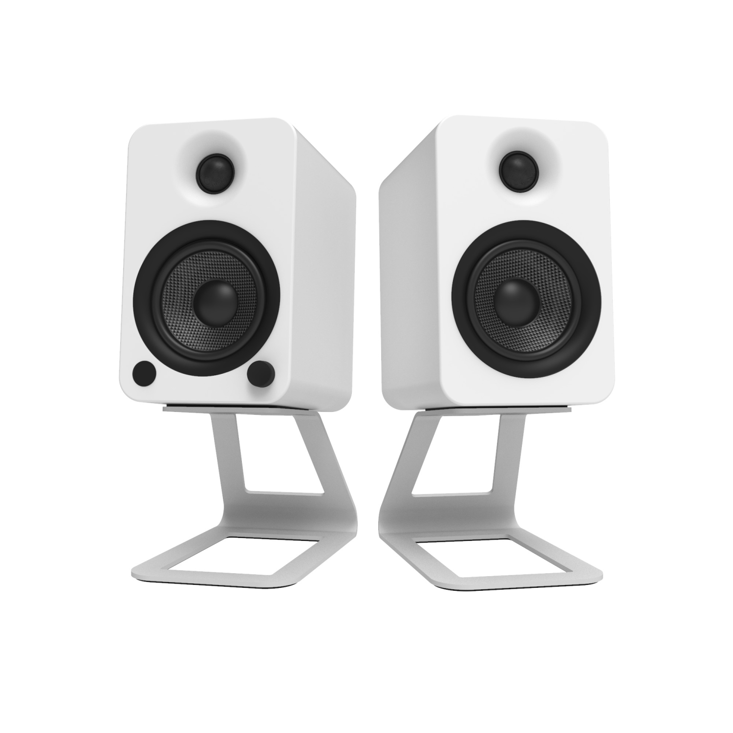 Kanto SE4 Elevated Desktop Speaker Stands for Midsize Speakers, White, Pair