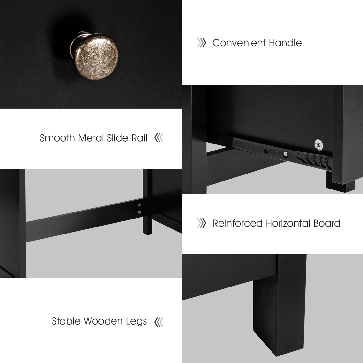 Costway Computer Desk Study Writing Desk Home Office Workstation with 3 Drawers