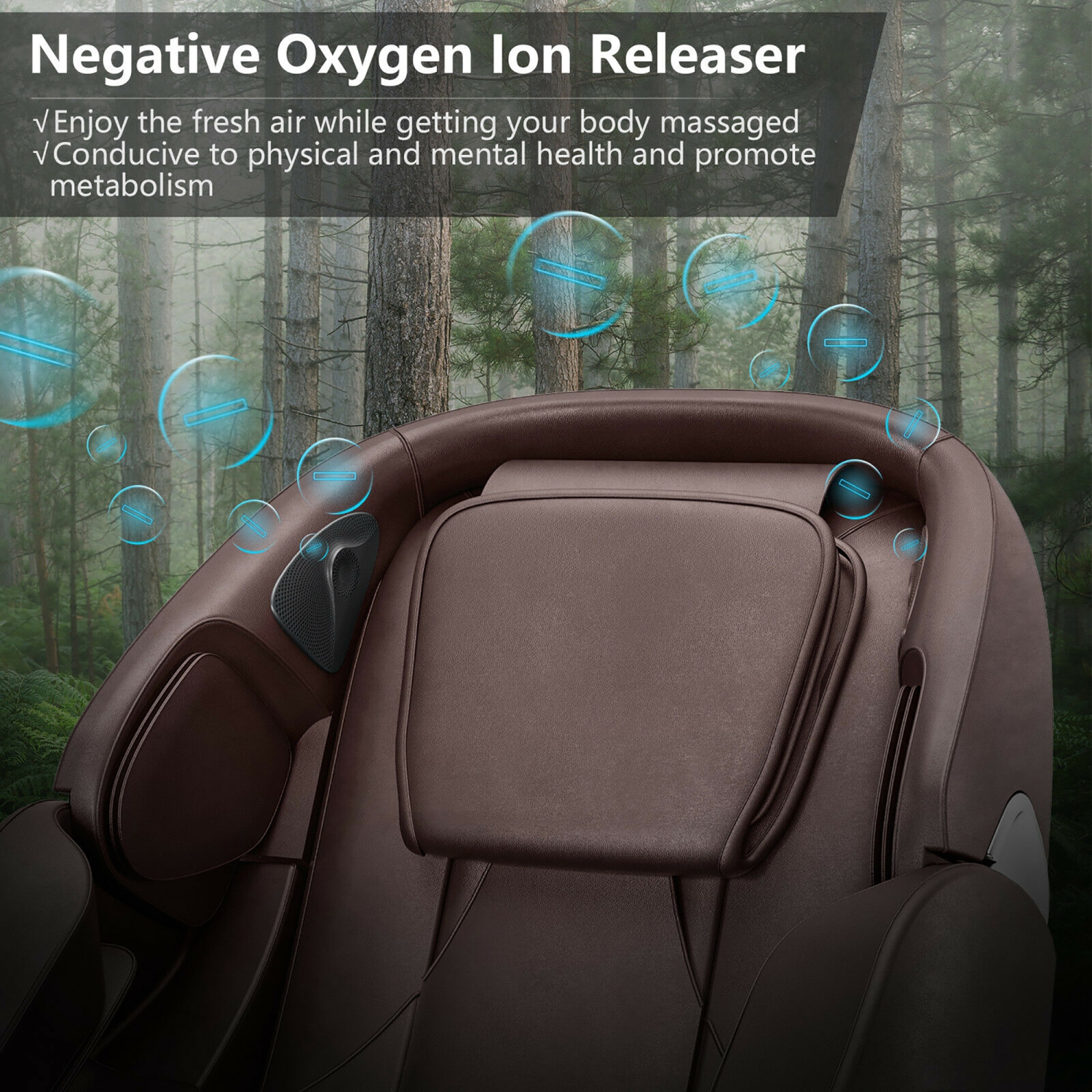 Fauteuil de massage à chaînes Full Body Zero Gravity SL de Costway avec générateur d'ions négatifs