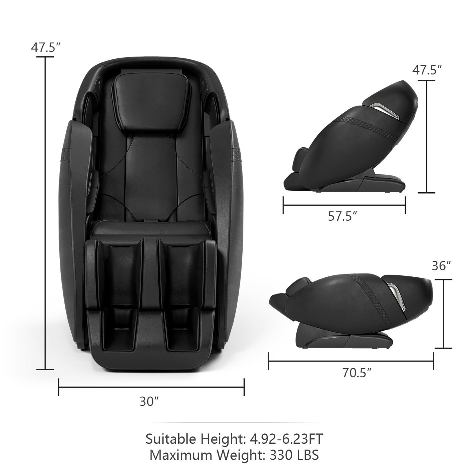 Costway Full Body Zero Gravity SL Track Massage Chair w/ Negative Ion Generator
