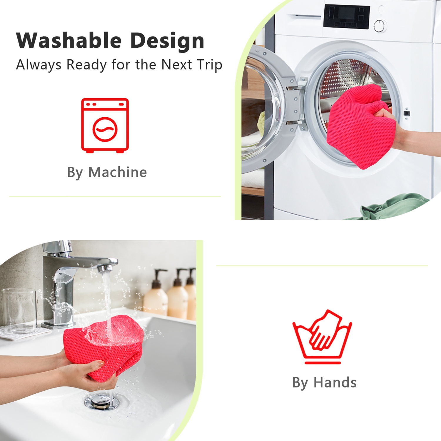 Costway Drawstring Backpack String Bag Folding Sports Sack w/Zipper Pocket