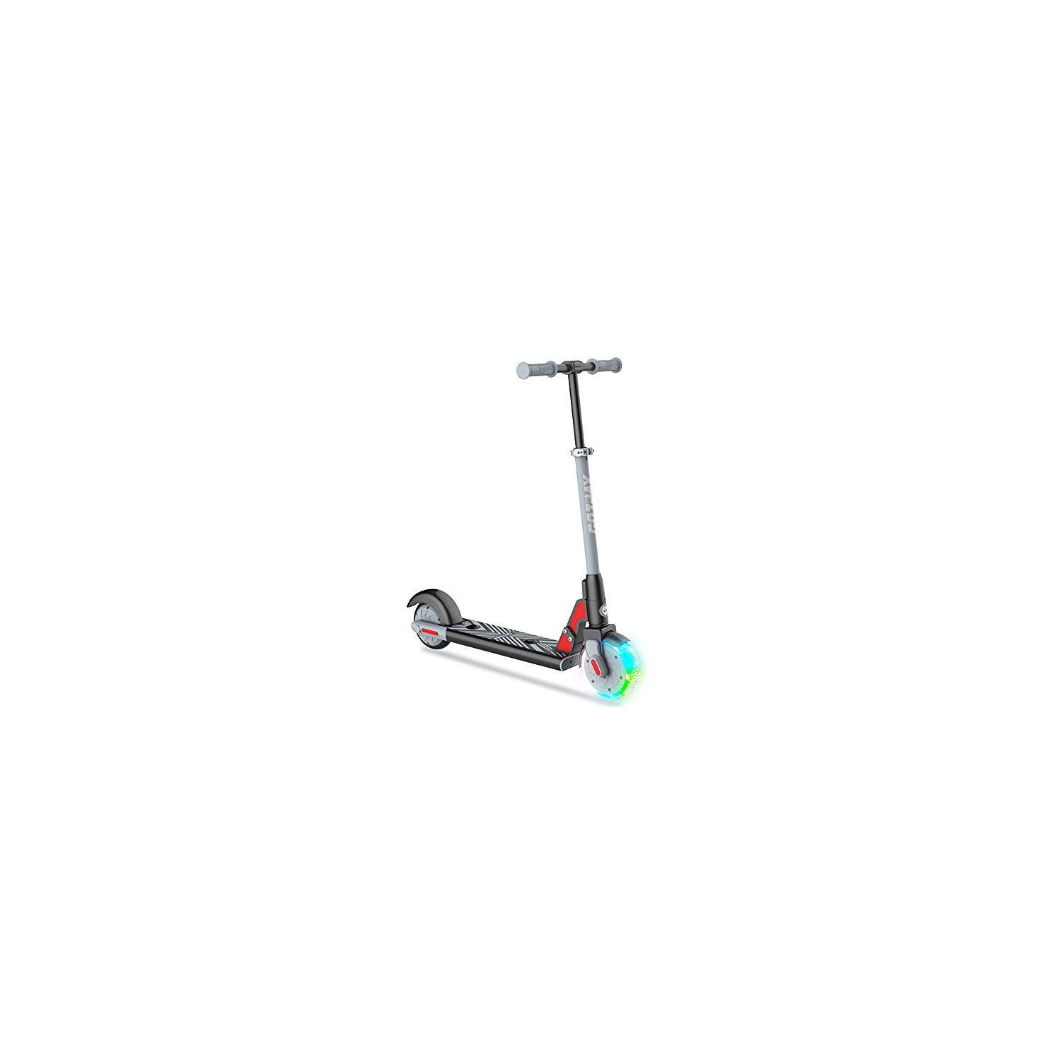 GOTRAX GKS LUMIOS Electric Scooter for Kids 6-12, 150W Motor and 25.2V 2.6Ah Lithium Battery, 6" LED Luminous Front Wheel and 3 Adjustable Heights, Safety UL2272 Certified(Gray)
