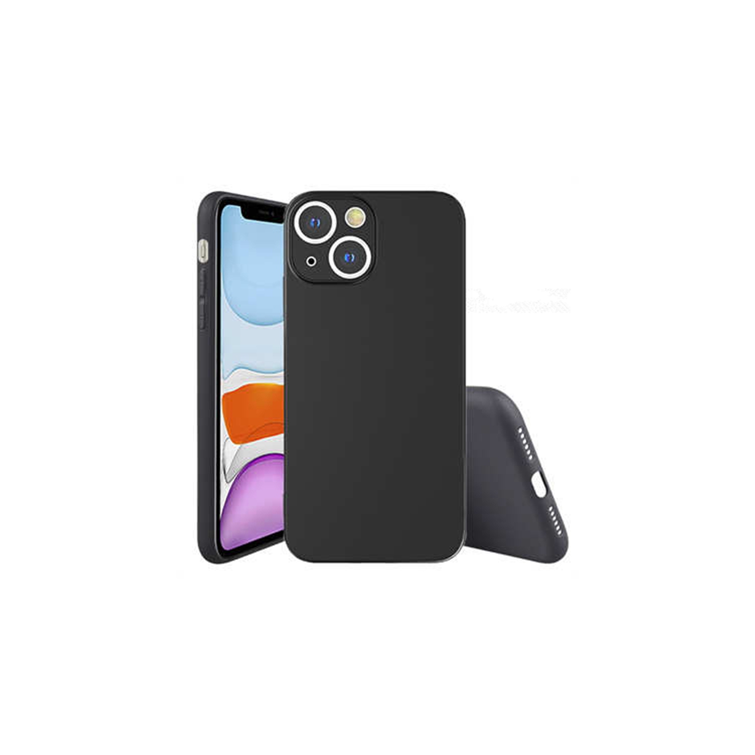 【CSmart】 Coque arrière ultra fine et souple en TPU Silicone Jelly Bumper pour iPhone 13 Mini, Noir