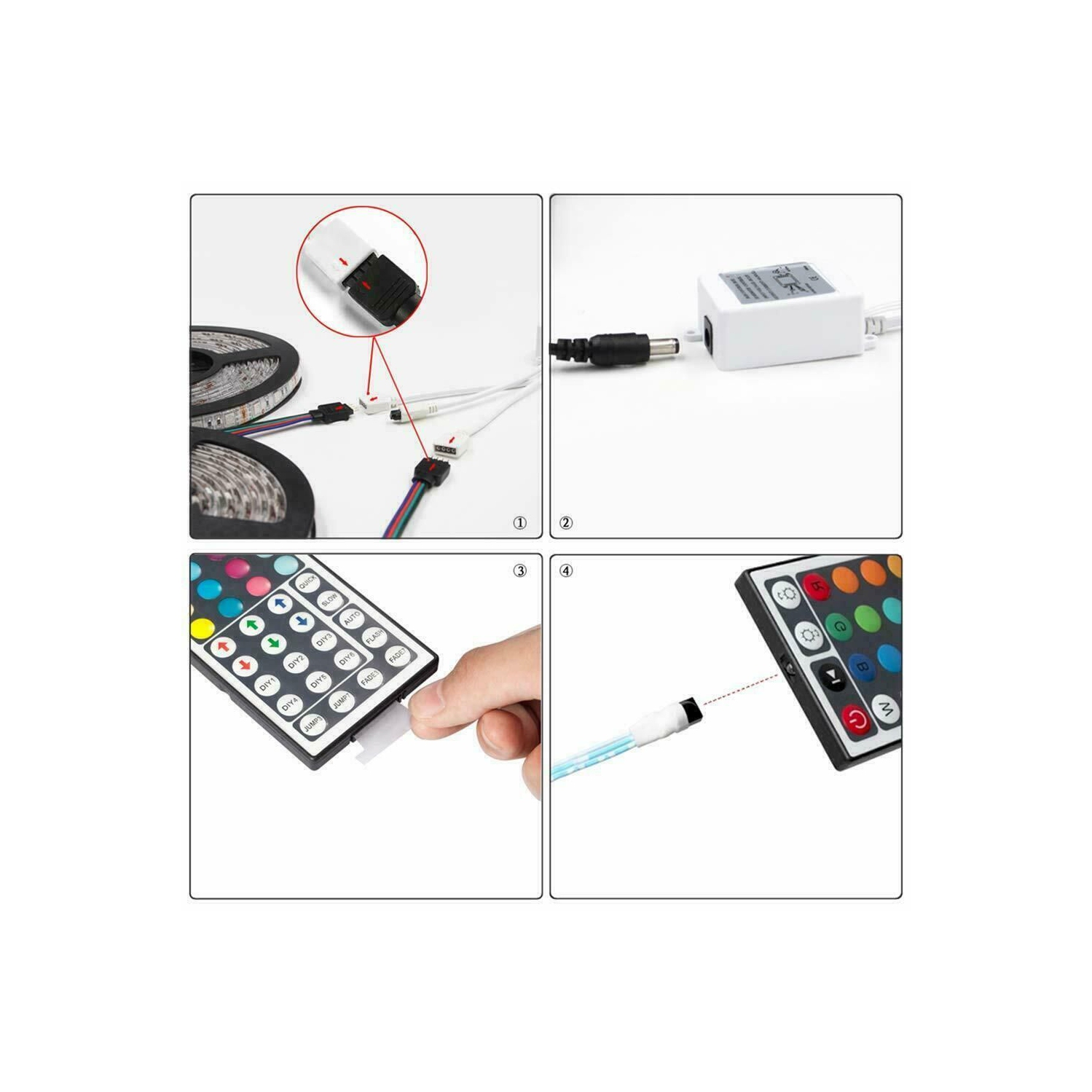 LED Strip Light with Remote 5M, Lepro Dimmable RGB LED Strips Colour Changing Room Lights, Stick on LED Lights for Bedroom, Kitchen, Kids Room